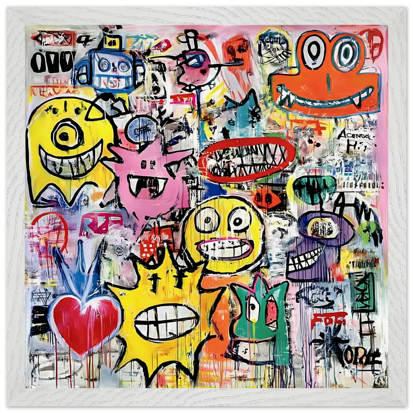 Le Mur aux Monstres — tableau encadré bois — vue 9 — art mural STNCL