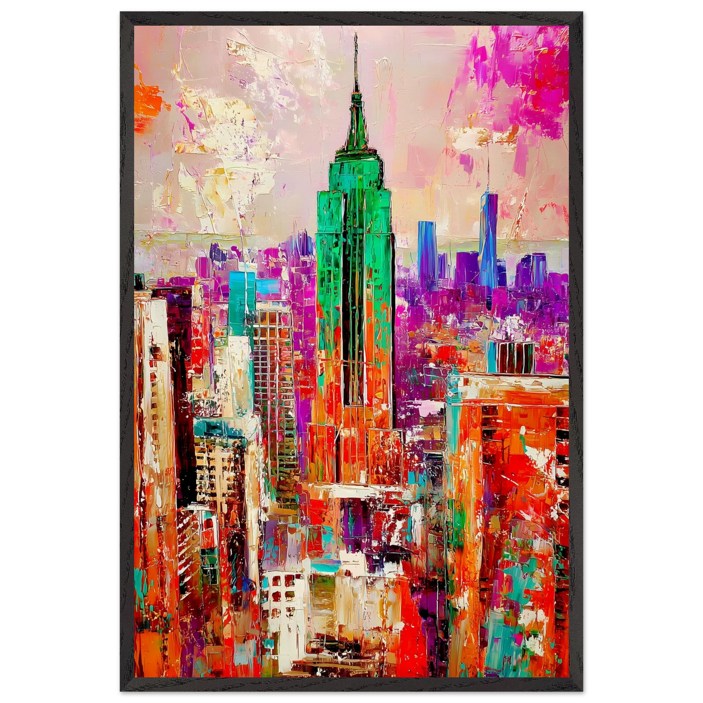 New York en Couleurs — tableau encadre bois — vue 2 — art mural STNCL