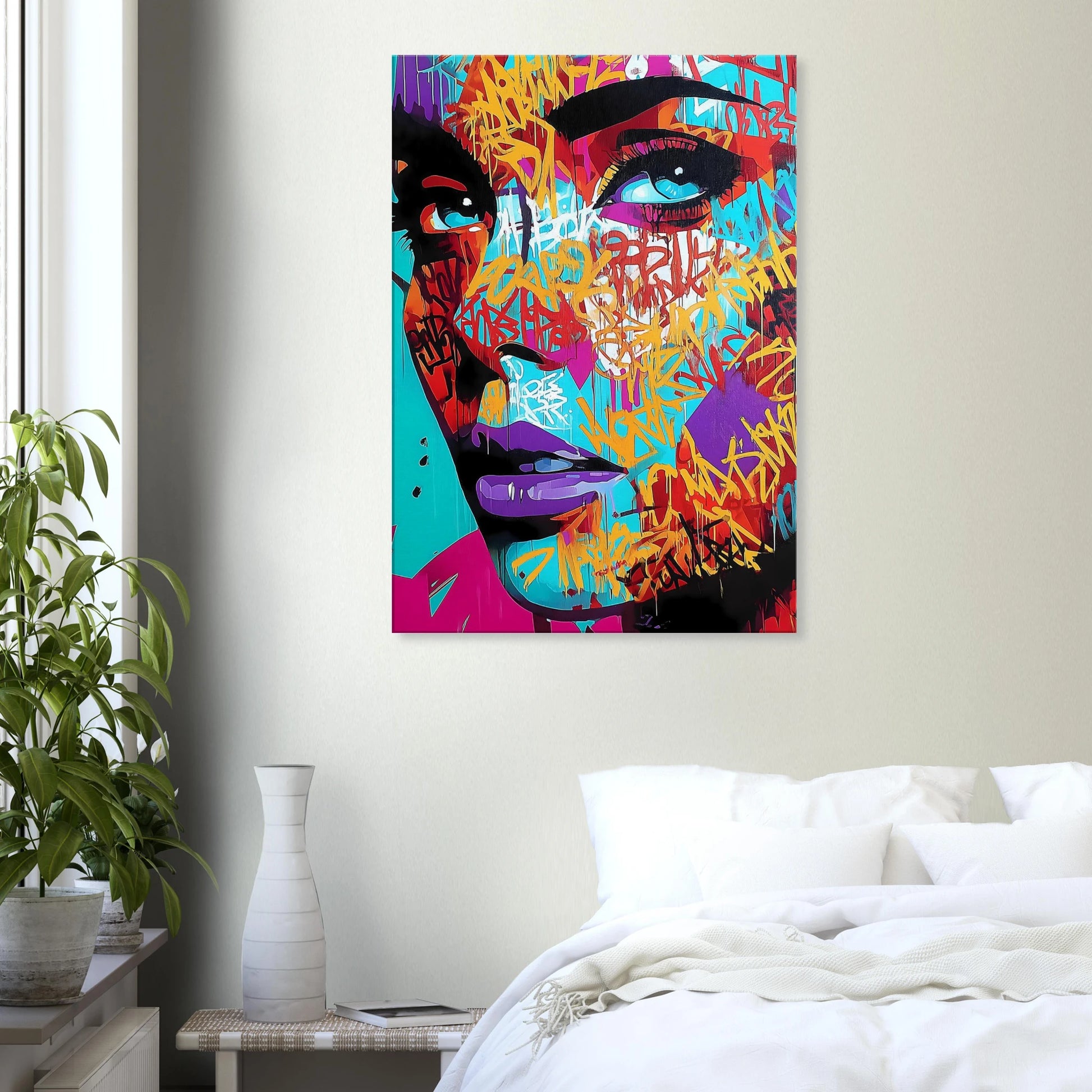 Lettres sur le Visage — tableau sur toile — vue 7 — art mural STNCL