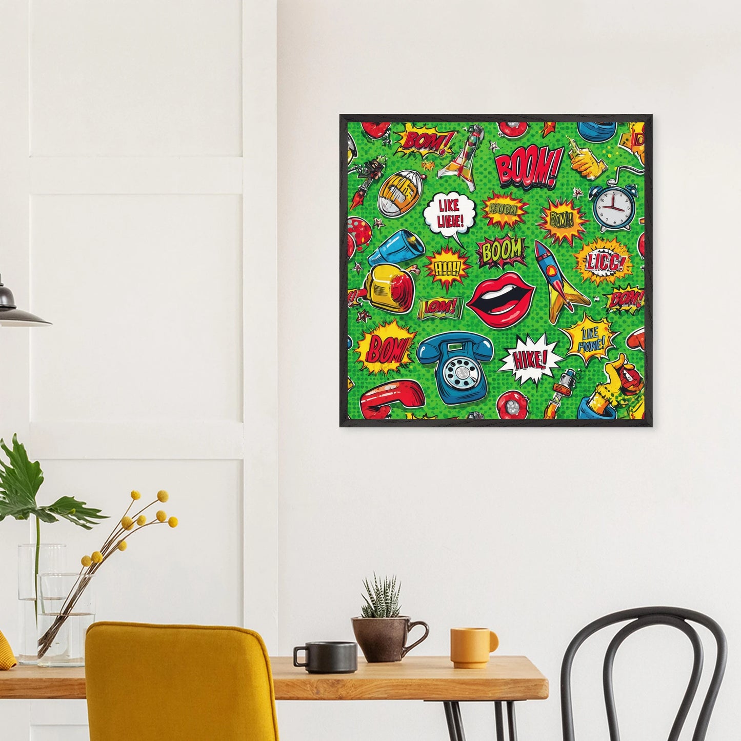 Explosion Pop — tableau encadre bois — vue 15 — art mural STNCL