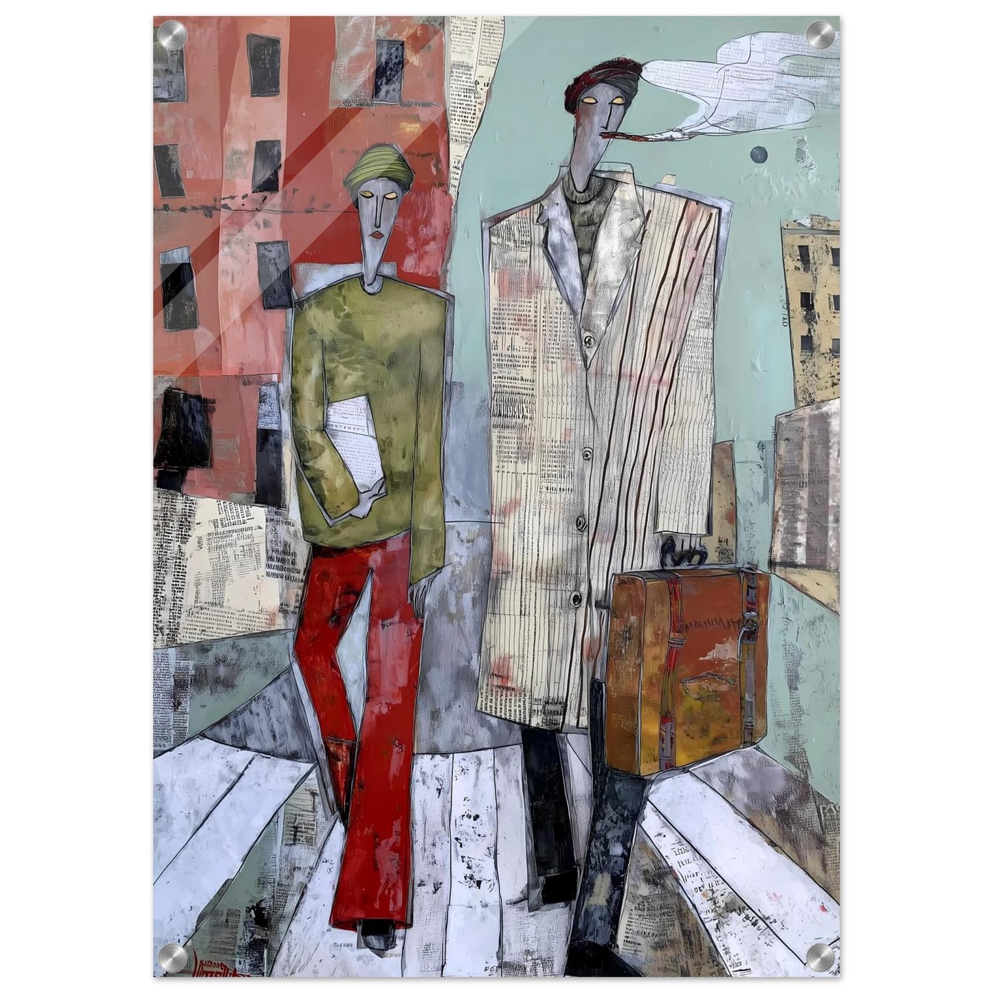 Les Voyageurs — tableau plexiglas — vue 2 — art mural STNCL