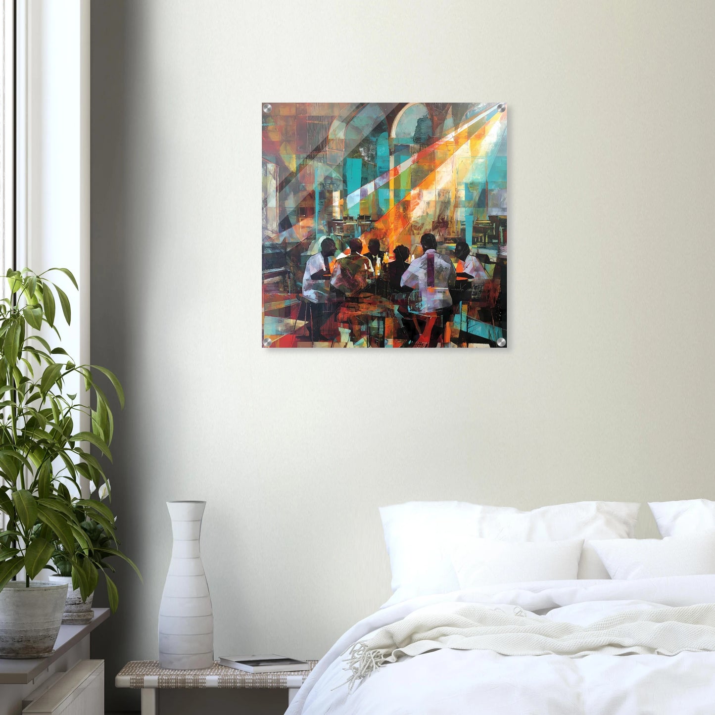 Rencontre au Café — tableau plexiglas — vue 6 — art mural STNCL