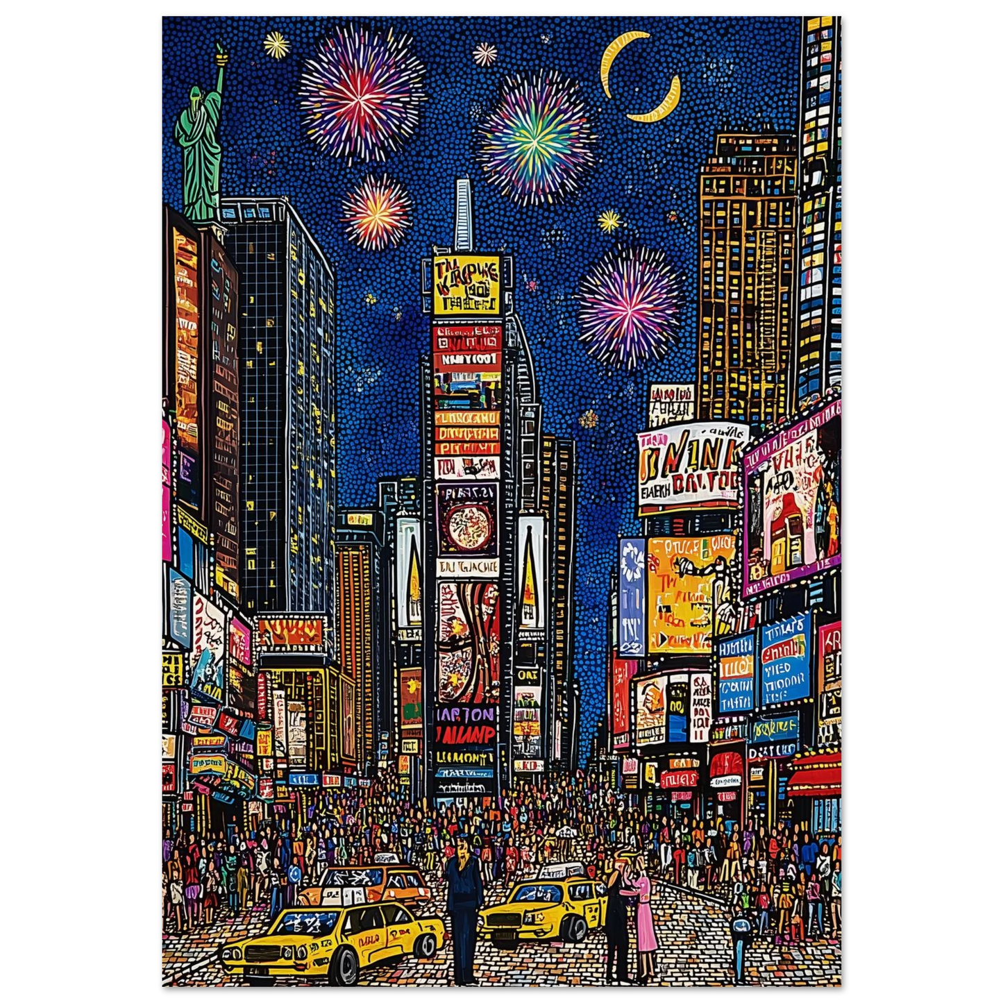 Times Square Feux d'Artifice — tableau aluminium — art mural STNCL