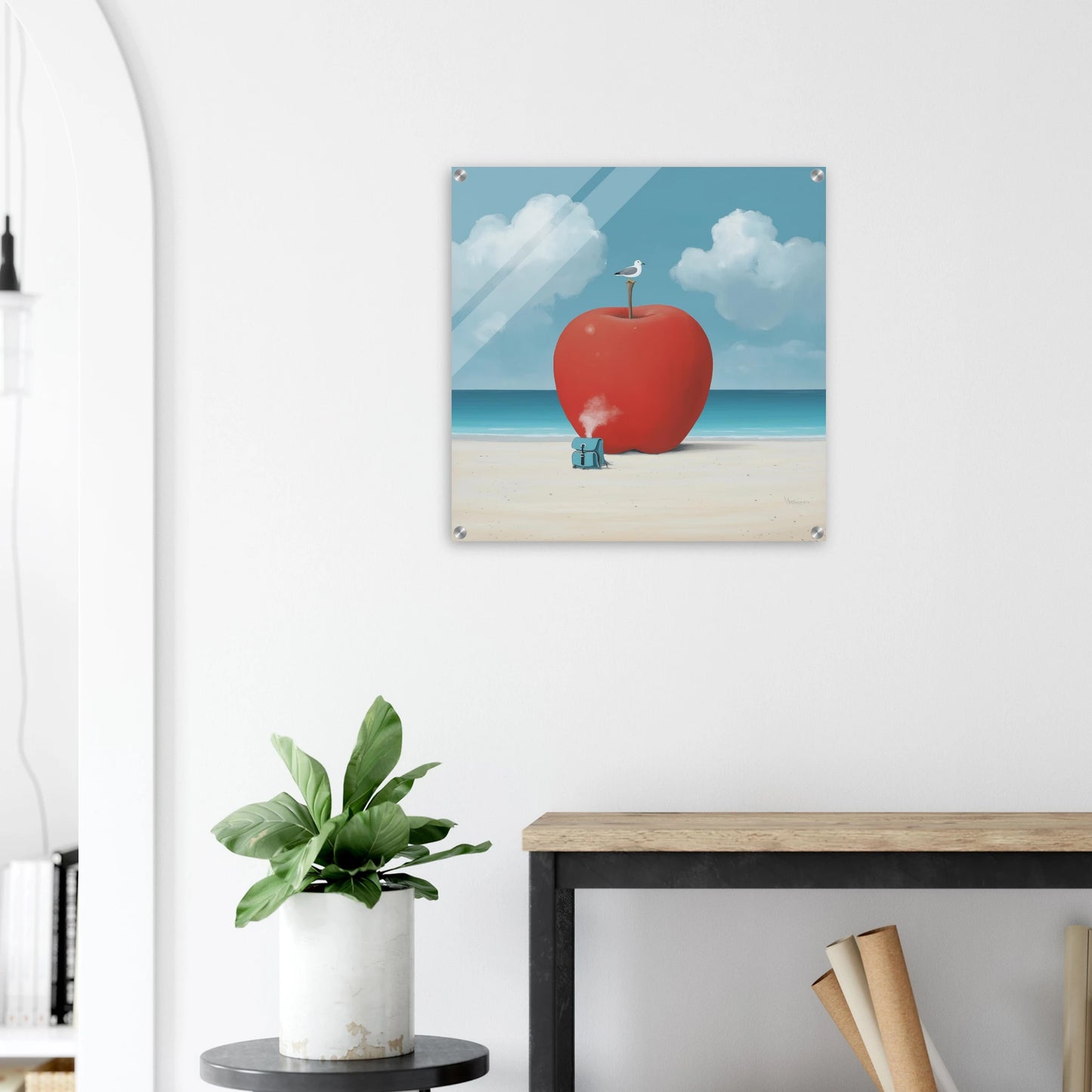 La Pomme et la Mouette — tableau plexiglas — vue 7 — art mural STNCL