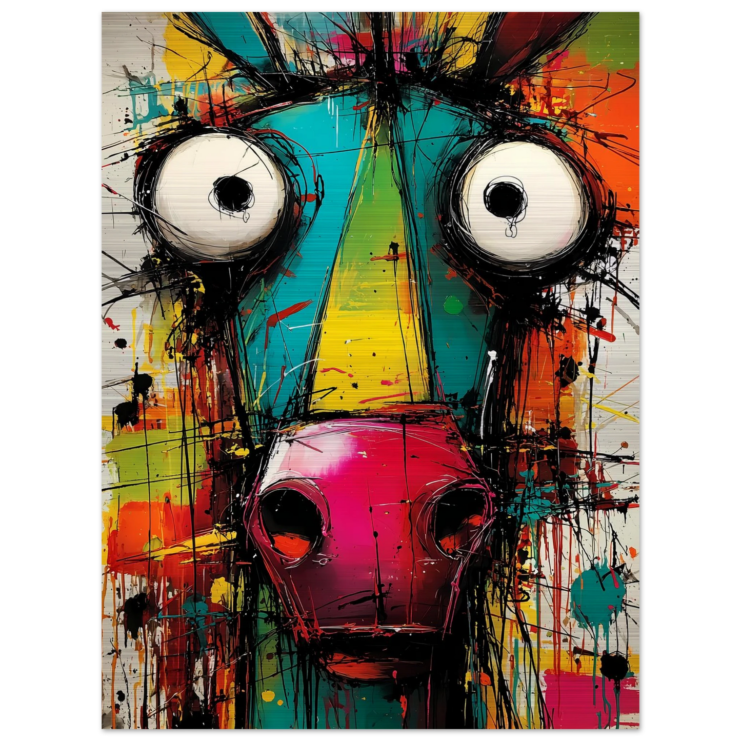 La Bête Étonnée — tableau aluminium — vue 5 — art mural STNCL