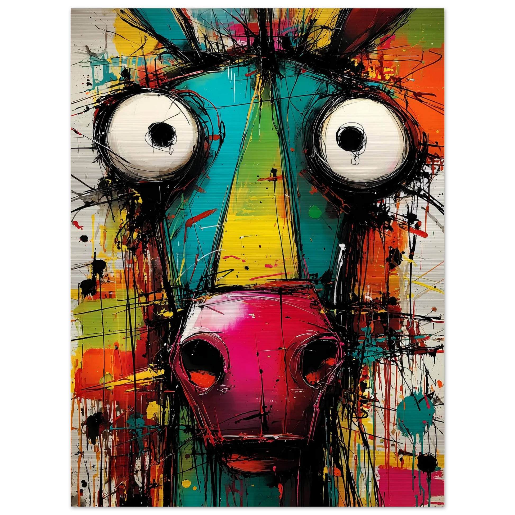 La Bête Étonnée — tableau aluminium — vue 5 — art mural STNCL