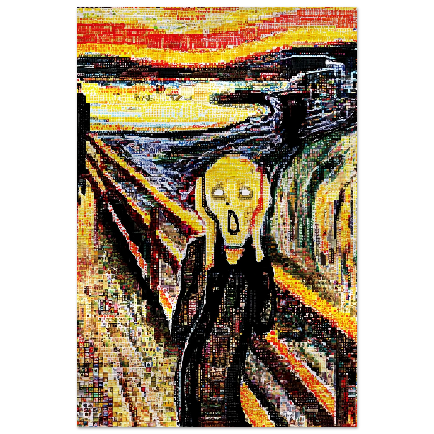 Le Cri en Mosaïque — tableau aluminium — vue 3 — art mural STNCL