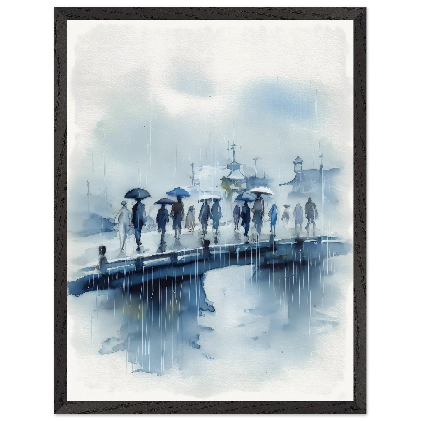 Pluie sur le Pont — tableau encadre bois — vue 15 — art mural STNCL