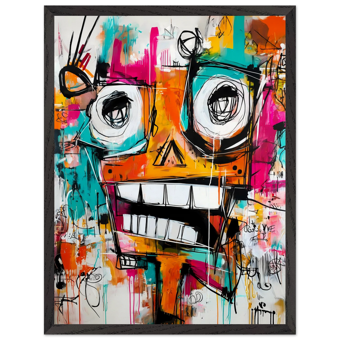 Face à Grands Yeux — tableau encadre bois — vue 15 — art mural STNCL