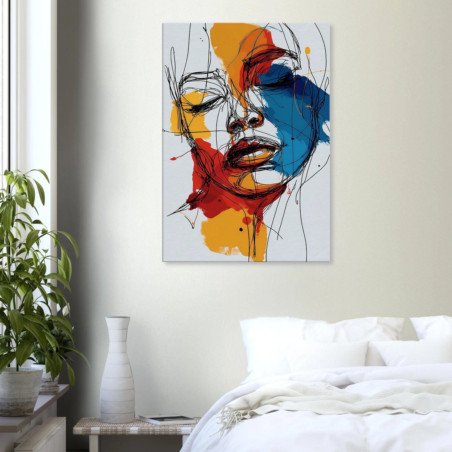 Visage en Filigrane — tableau sur toile — vue 7 — art mural STNCL