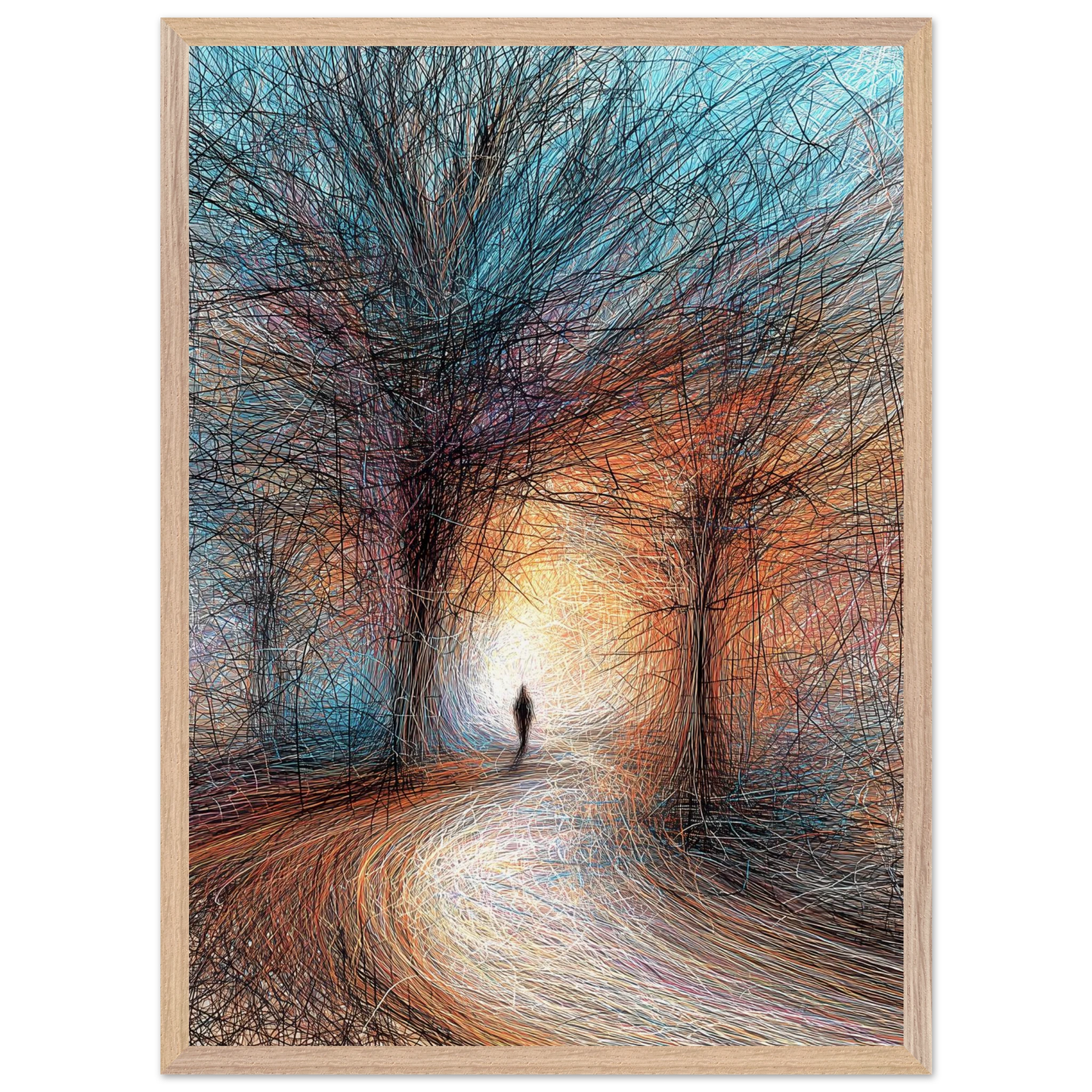 Vers la Clarté — tableau encadré bois — vue 13 — art mural STNCL