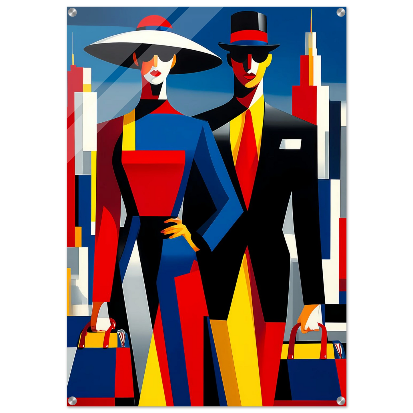 Le Couple en Ville — tableau plexiglas — art mural STNCL