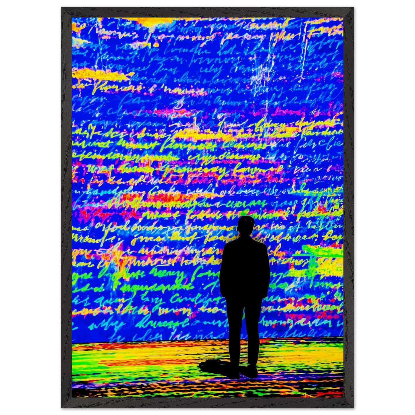 Le Mur Écrit — tableau encadré bois — vue 10 — art mural STNCL