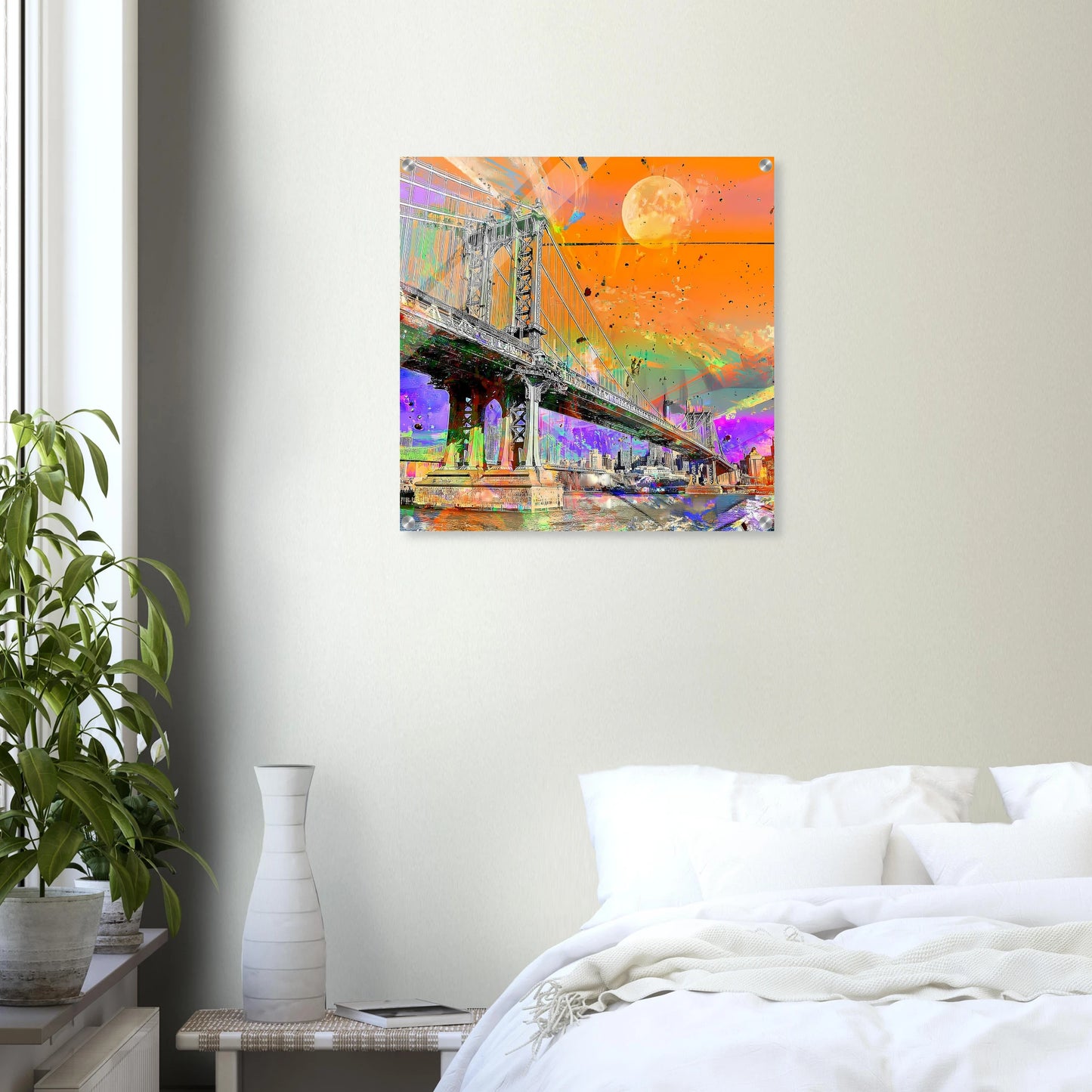 Pont sous la Lune — tableau plexiglas — vue 6 — art mural STNCL