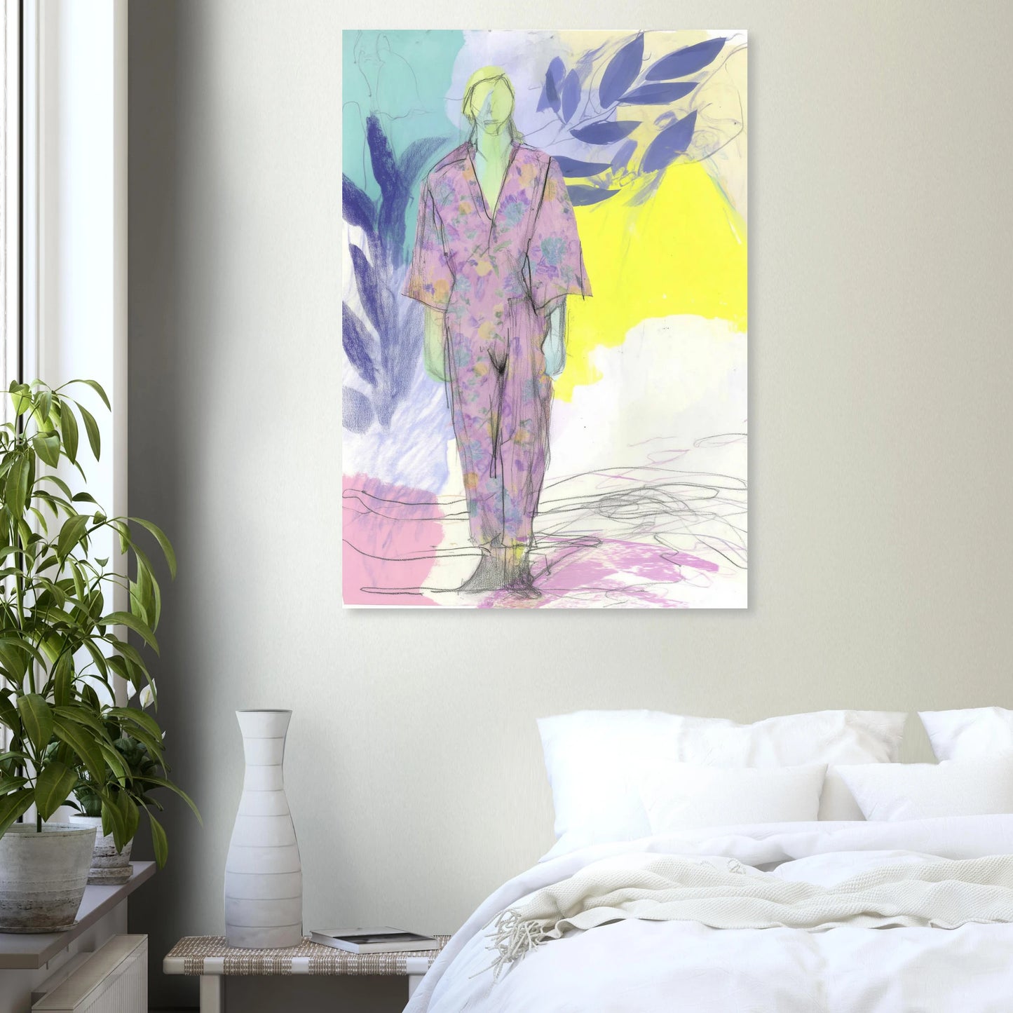 Kimono Fleuri sous les Feuilles — tableau aluminium — vue 7 — art mural STNCL