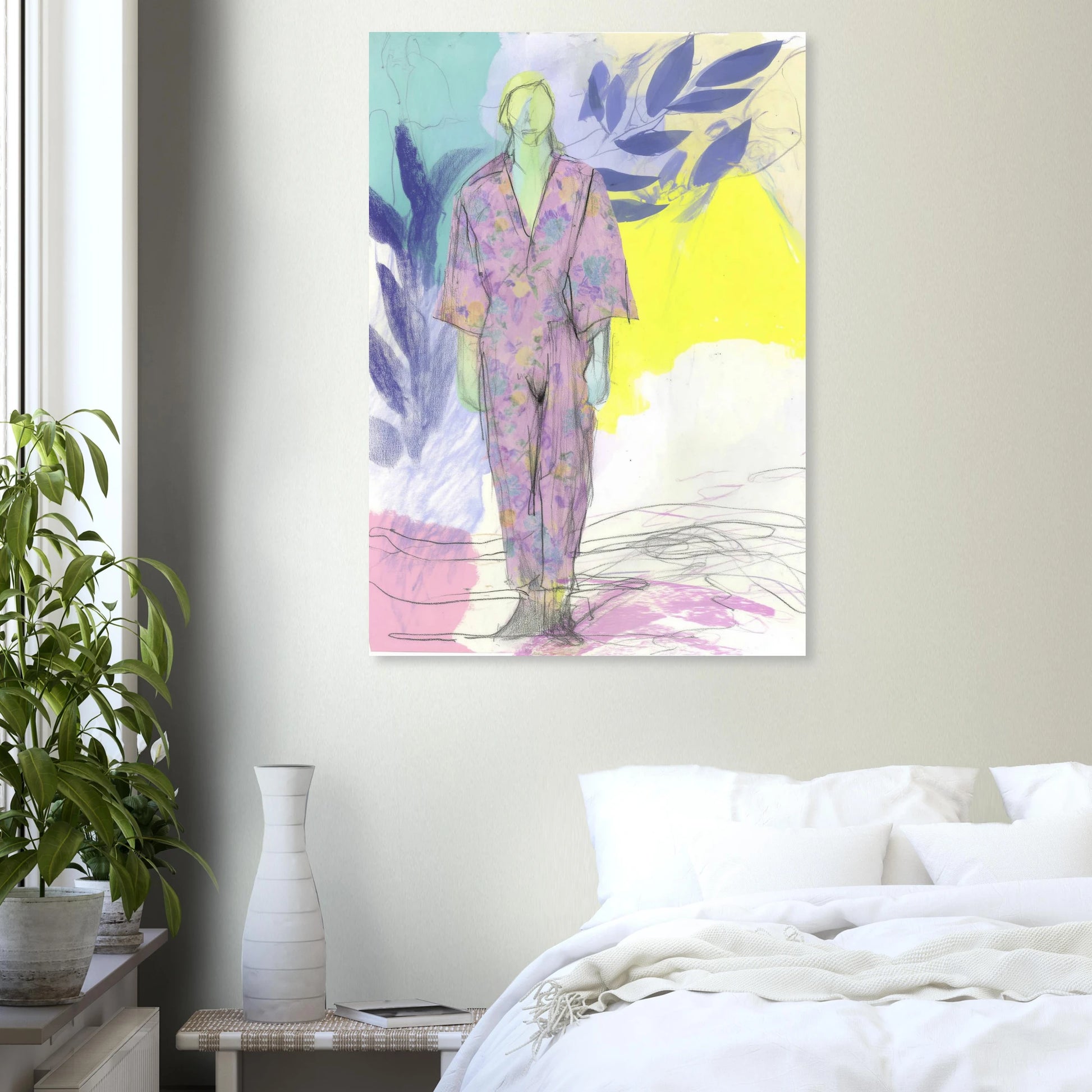 Kimono Fleuri sous les Feuilles — tableau aluminium — vue 7 — art mural STNCL