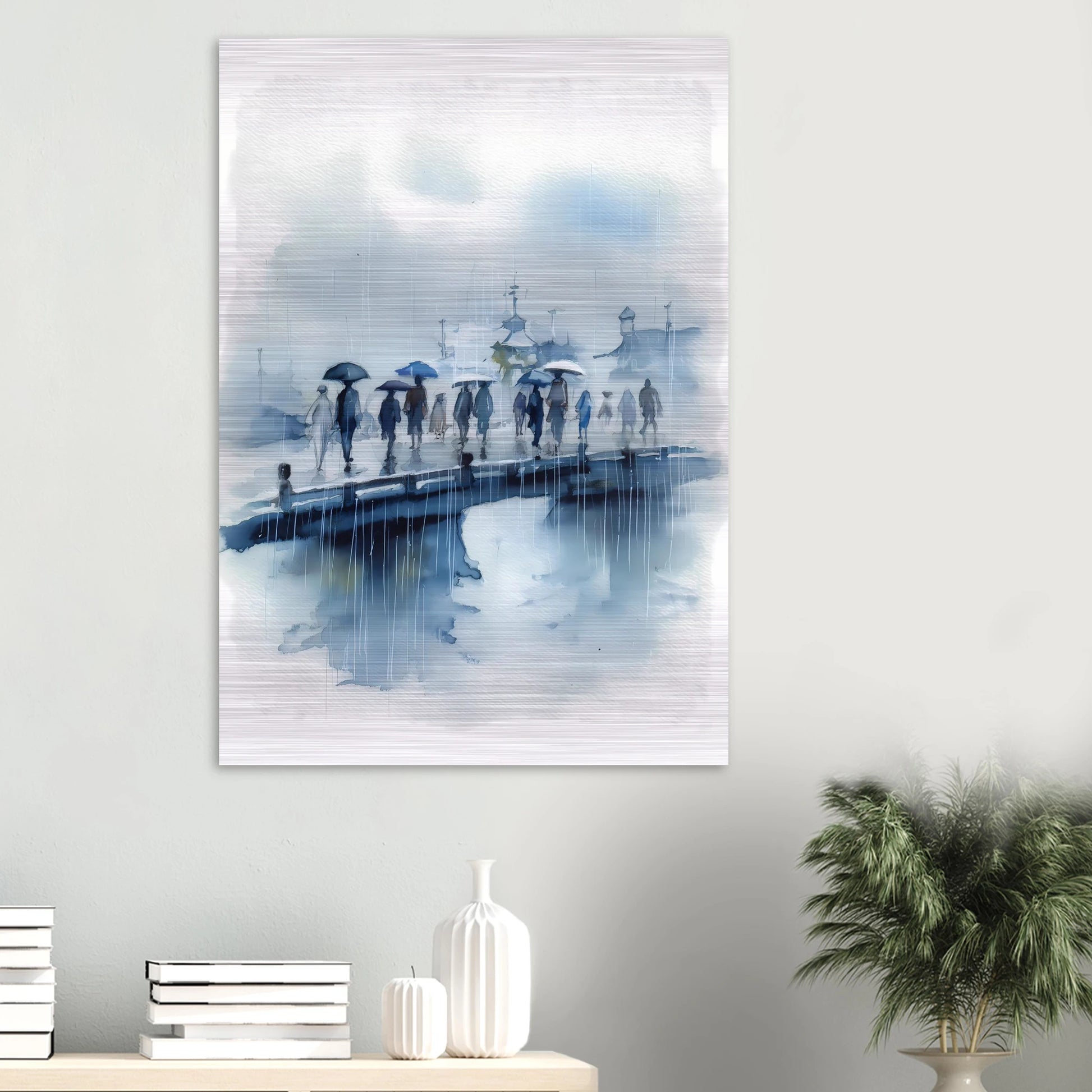 Pluie sur le Pont — tableau aluminium — vue 6 — art mural STNCL