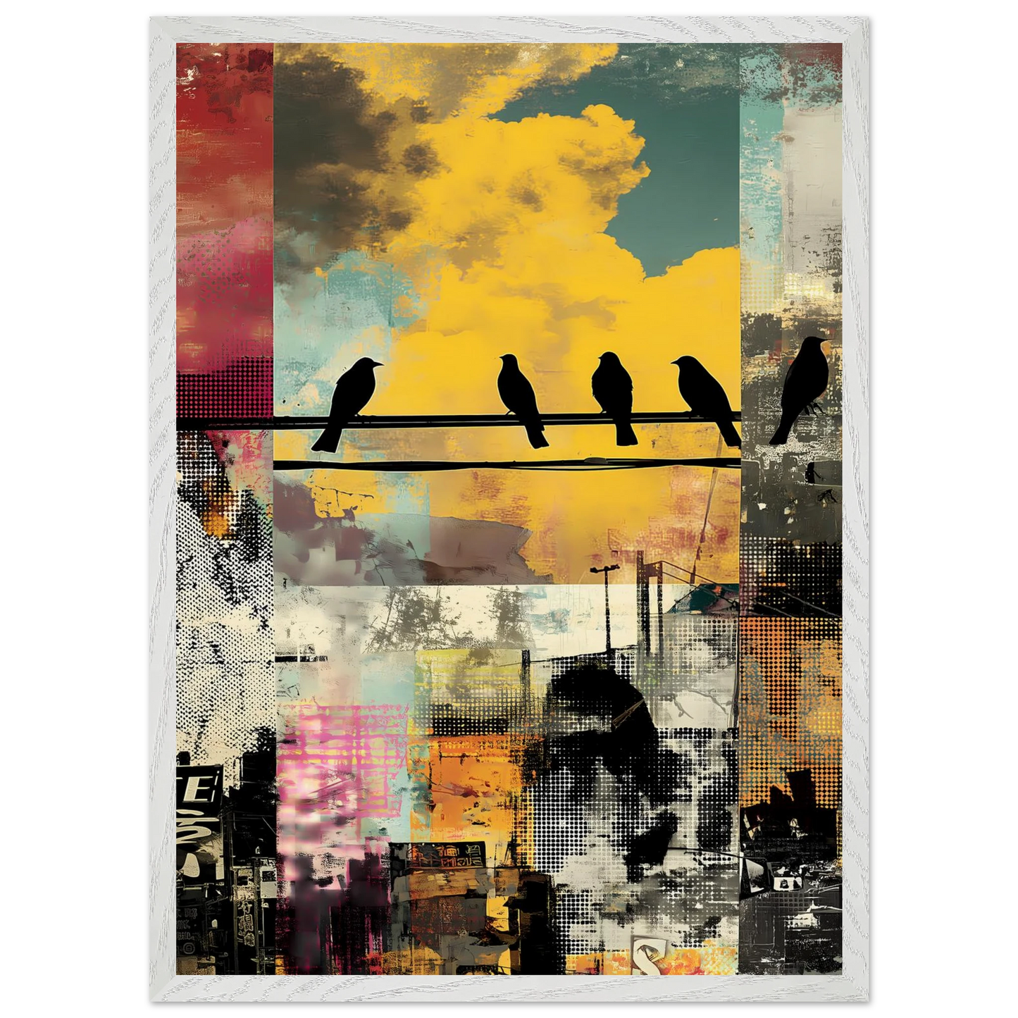 Perchoir Urbain — tableau encadre bois — vue 11 — art mural STNCL