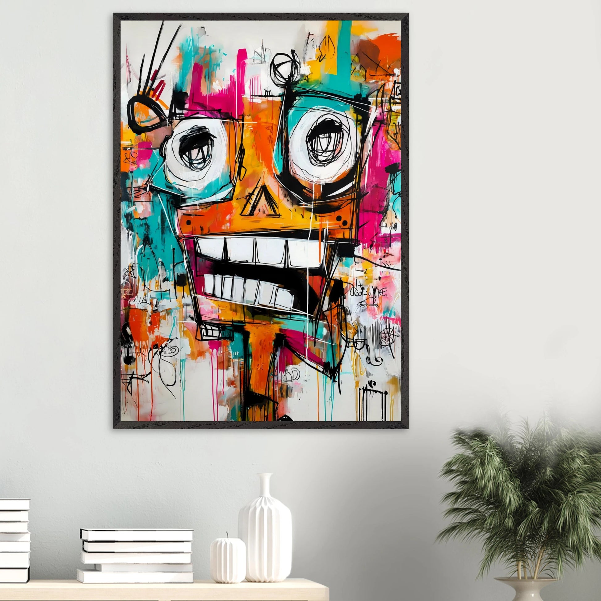 Face à Grands Yeux — tableau encadre bois — vue 16 — art mural STNCL