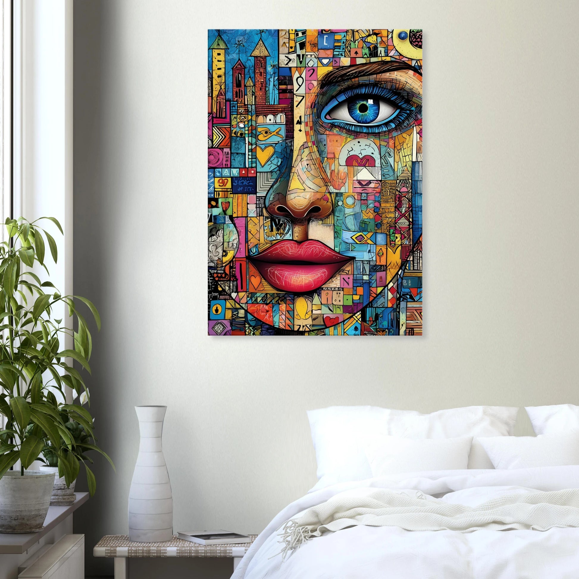 Visage Mosaïque — tableau sur toile — vue 7 — art mural STNCL