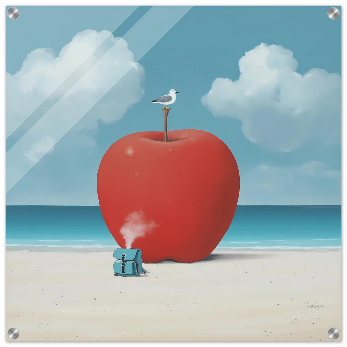 Pomme sur la Plage — tableau plexiglas — art mural STNCL