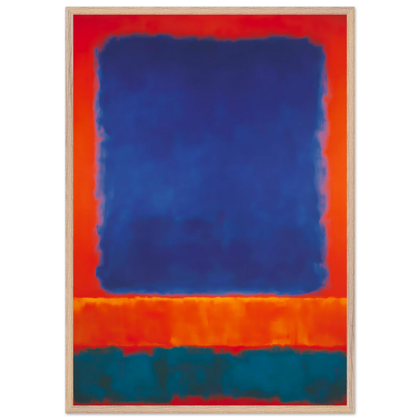 Bleu en Apesanteur — tableau encadré bois — vue 6 — art mural STNCL