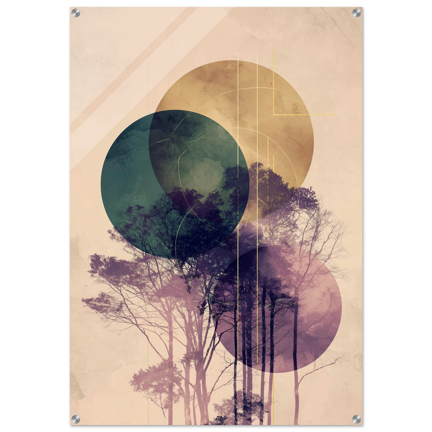 Forêt Cercles Célestes — tableau plexiglas — art mural STNCL