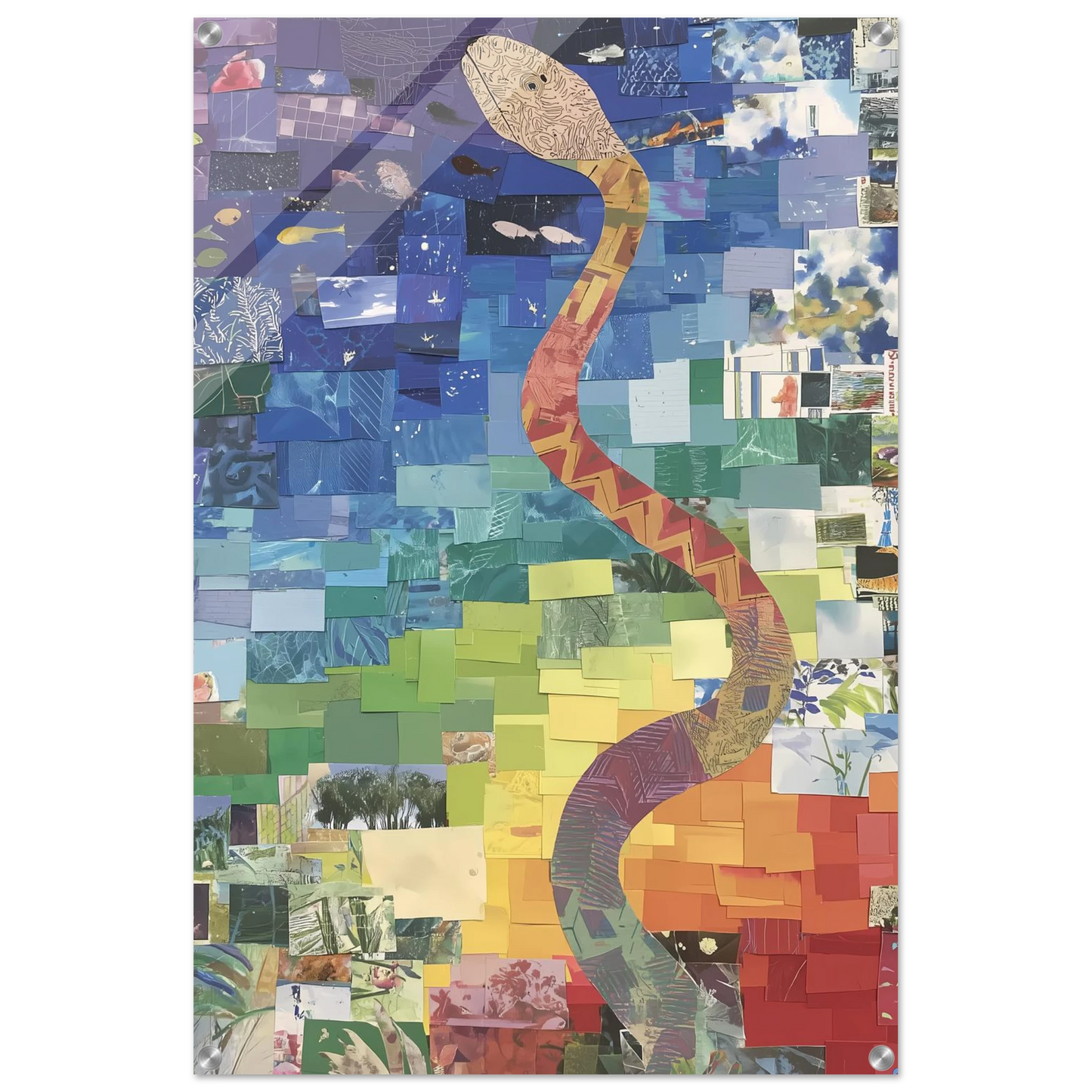 Serpent des Saisons — tableau plexiglas — vue 5 — art mural STNCL