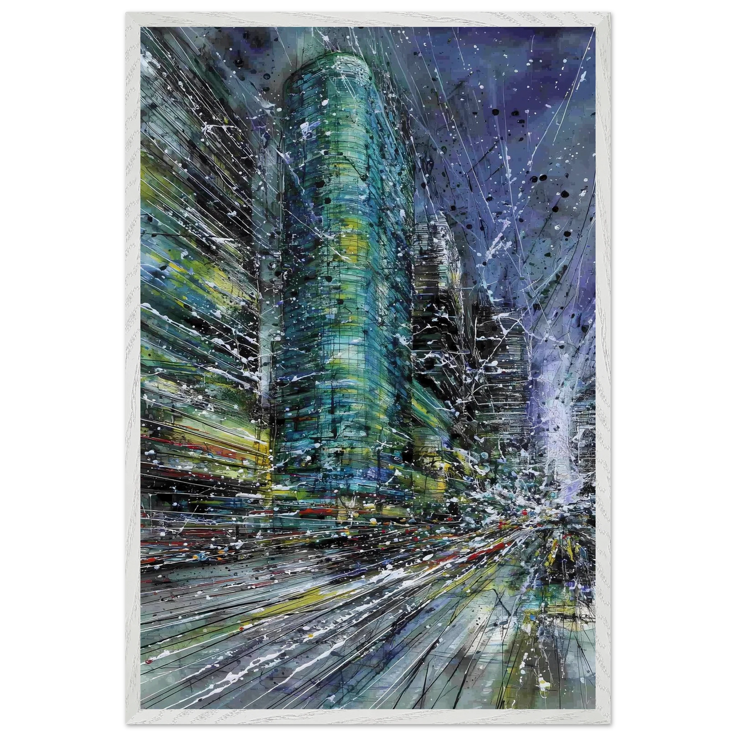 Vertige de la Cité — tableau encadré bois — vue 7 — art mural STNCL