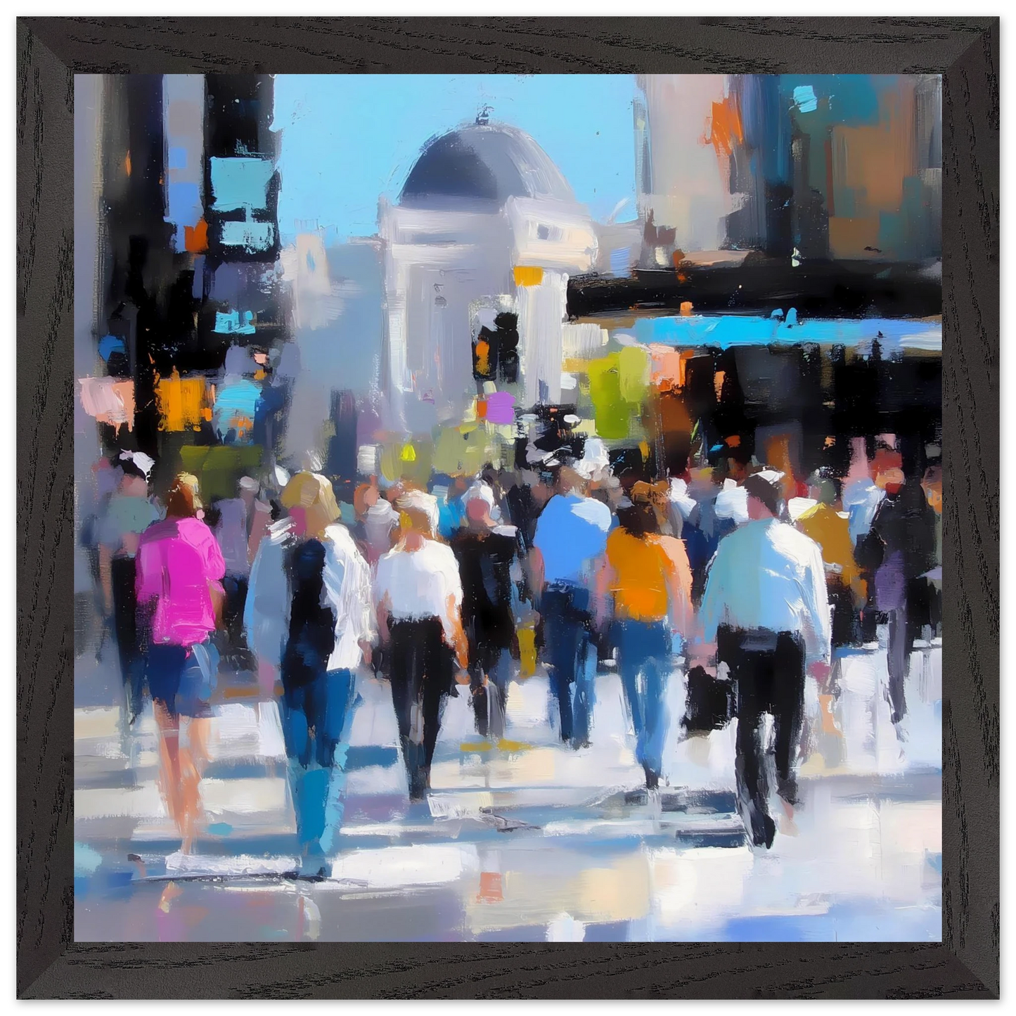 Traversée de Midi — tableau encadré bois — vue 2 — art mural STNCL