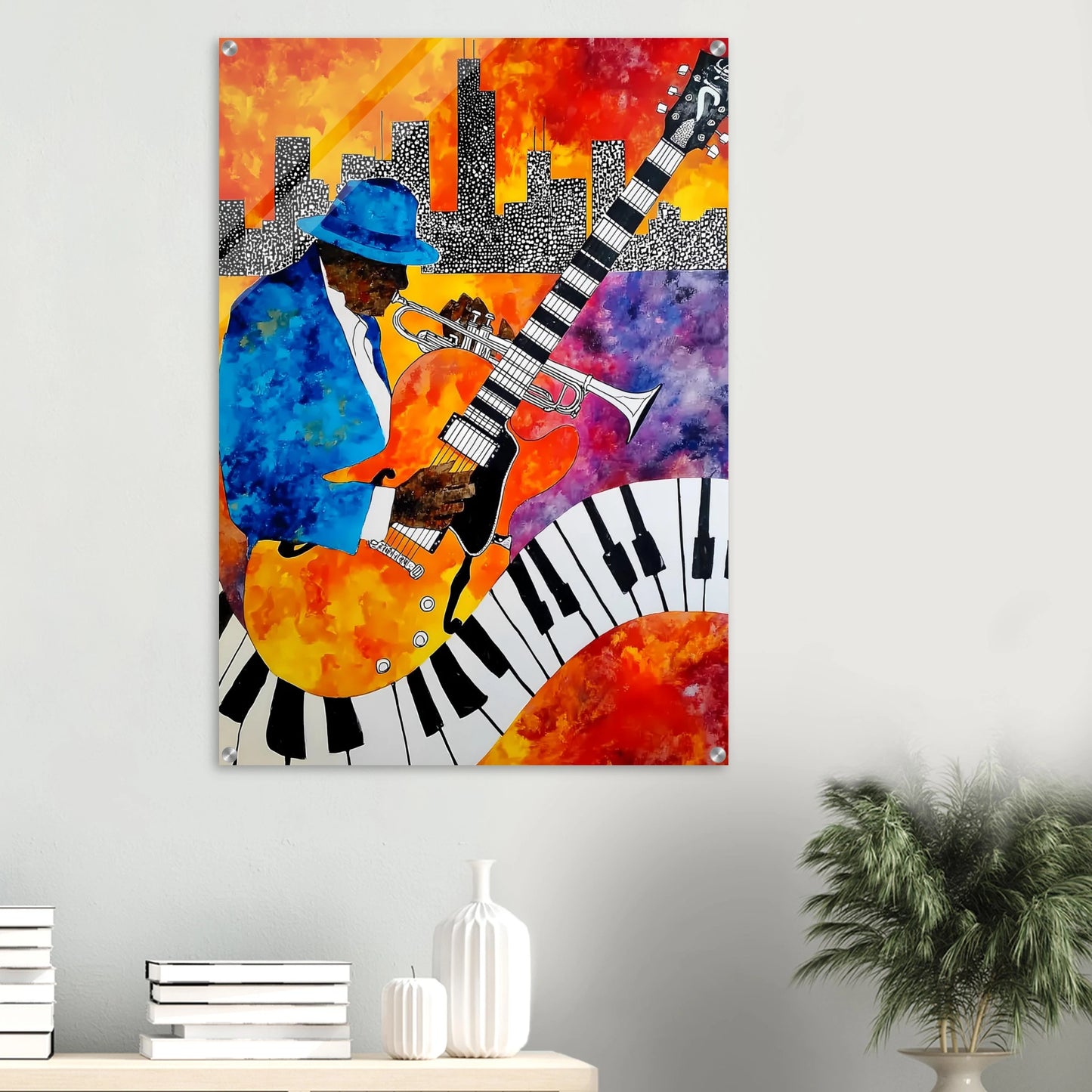 Blues en Ville — tableau plexiglas — vue 6 — art mural STNCL