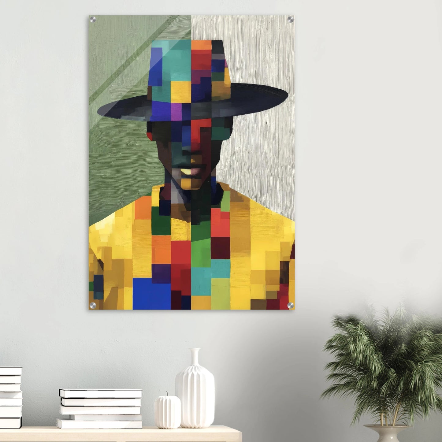 Portrait en Mosaïque — tableau plexiglas — vue 6 — art mural STNCL