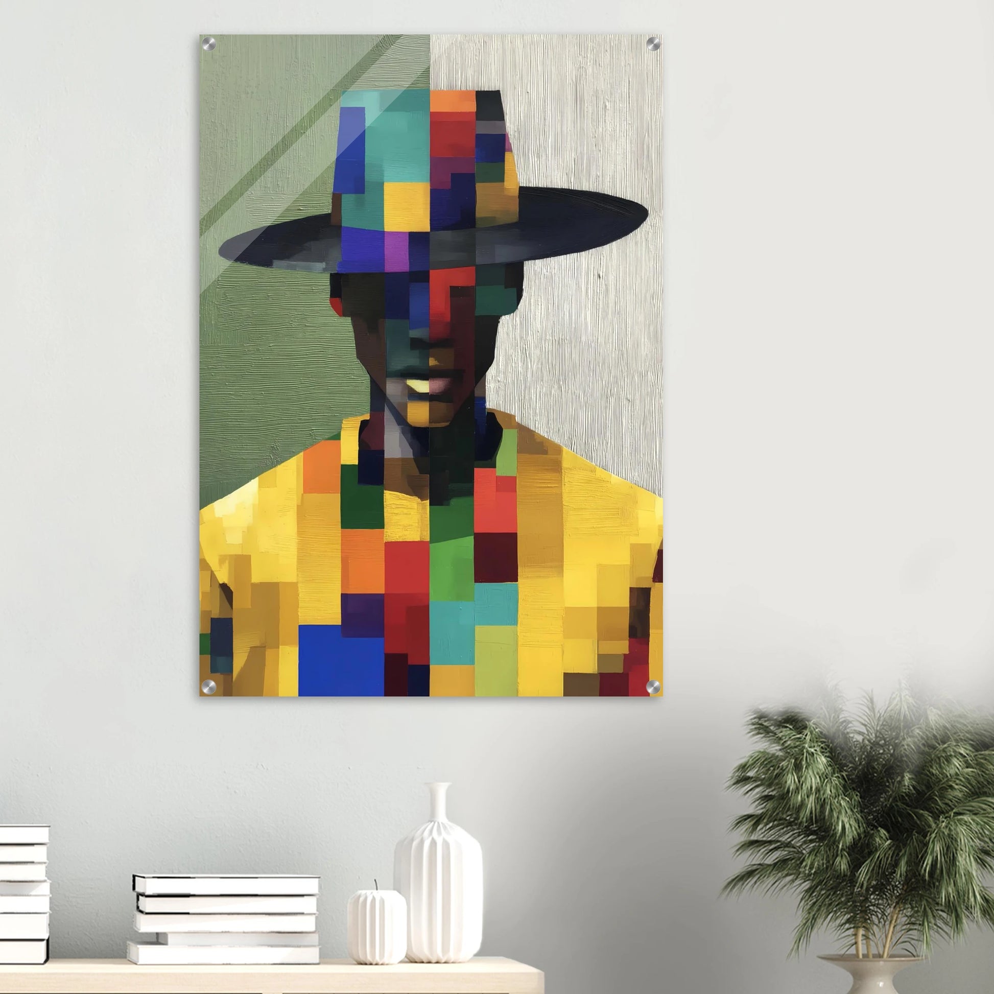 Portrait en Mosaïque — tableau plexiglas — vue 6 — art mural STNCL