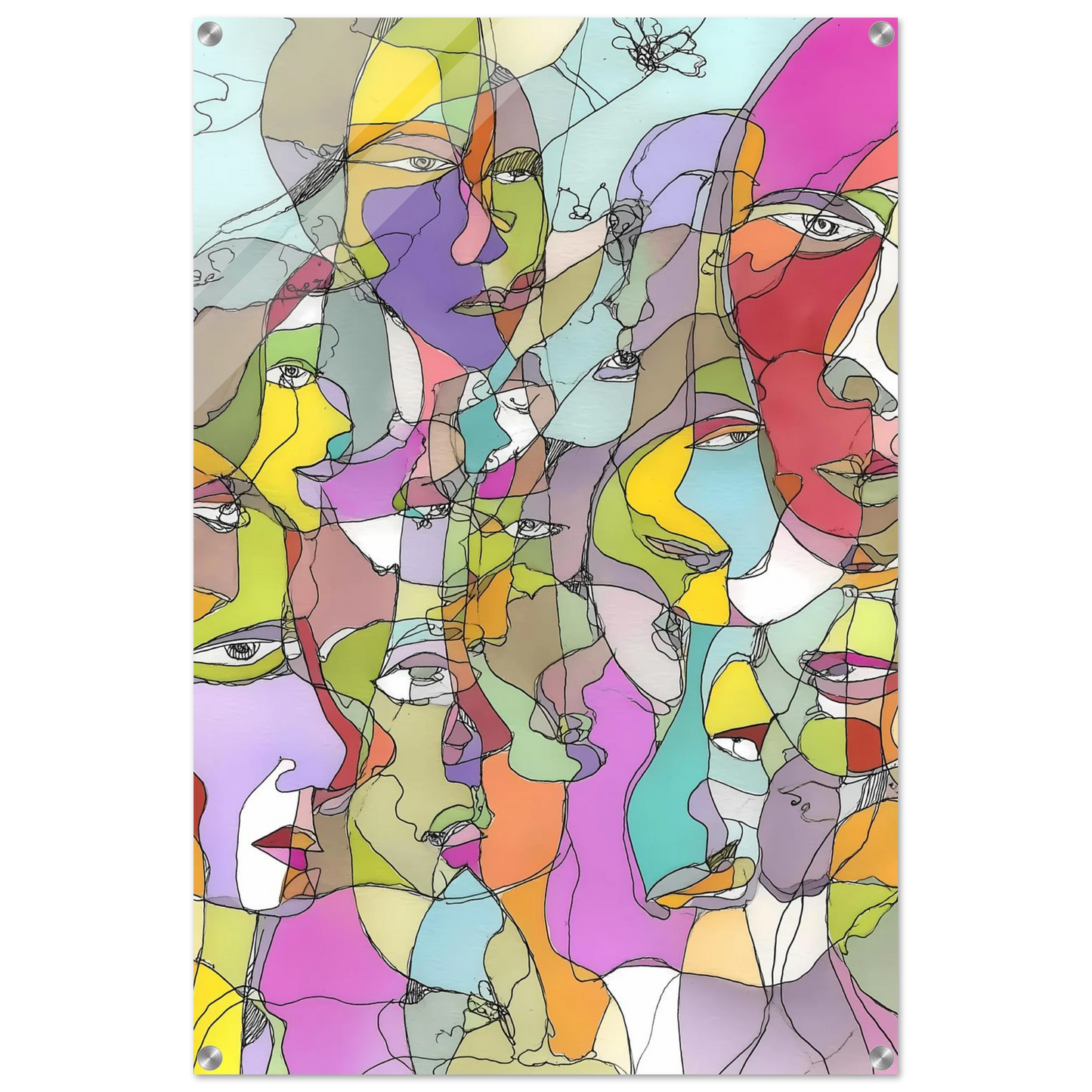 Visages Entrelacés — tableau plexiglas — vue 5 — art mural STNCL
