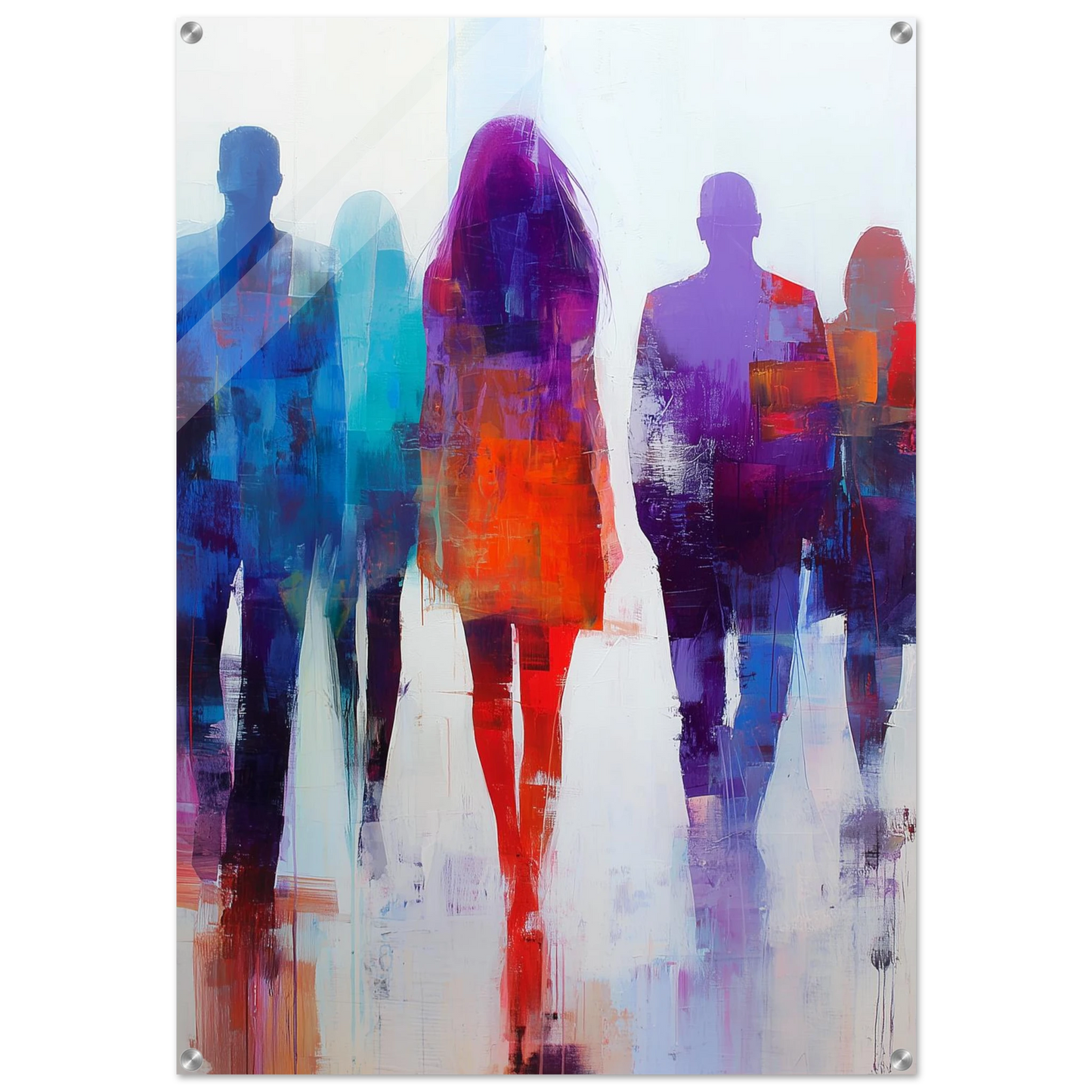 Silhouettes en Marche — tableau plexiglas — art mural STNCL