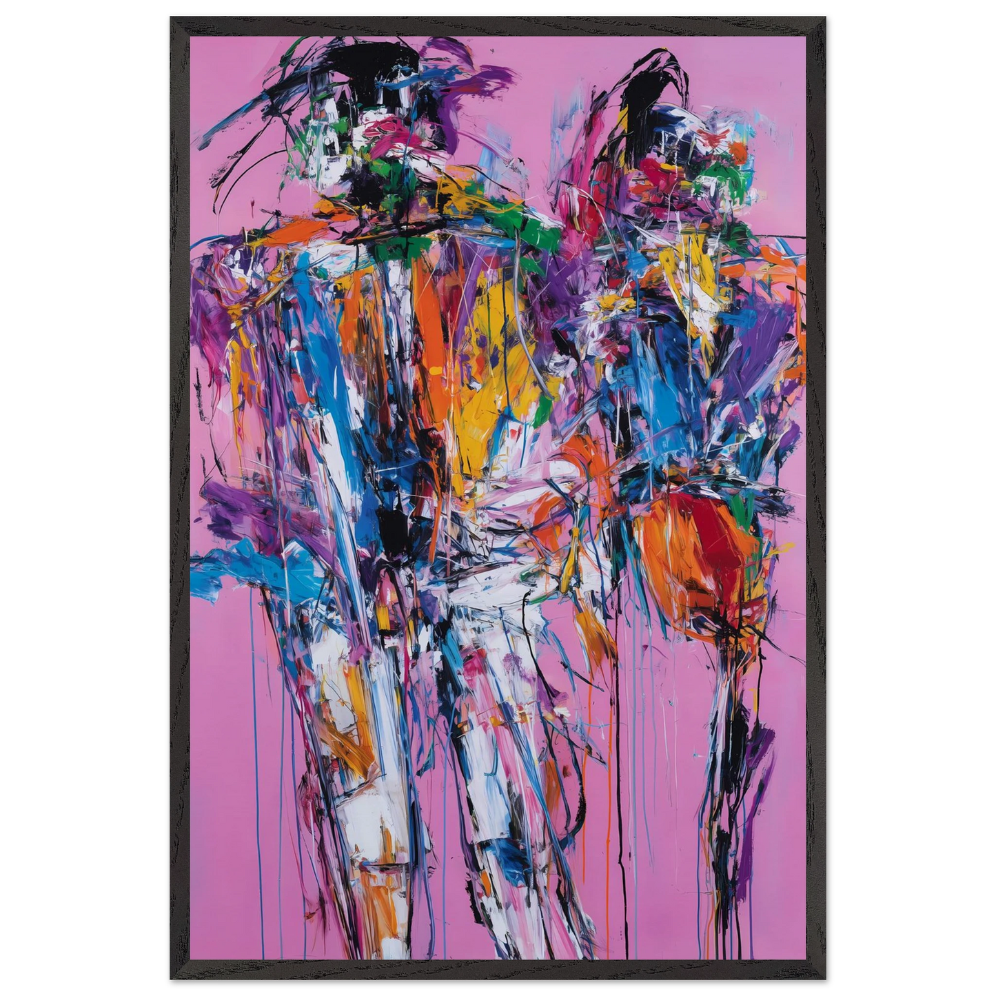 Duo en Tumulte — tableau encadre bois — vue 2 — art mural STNCL