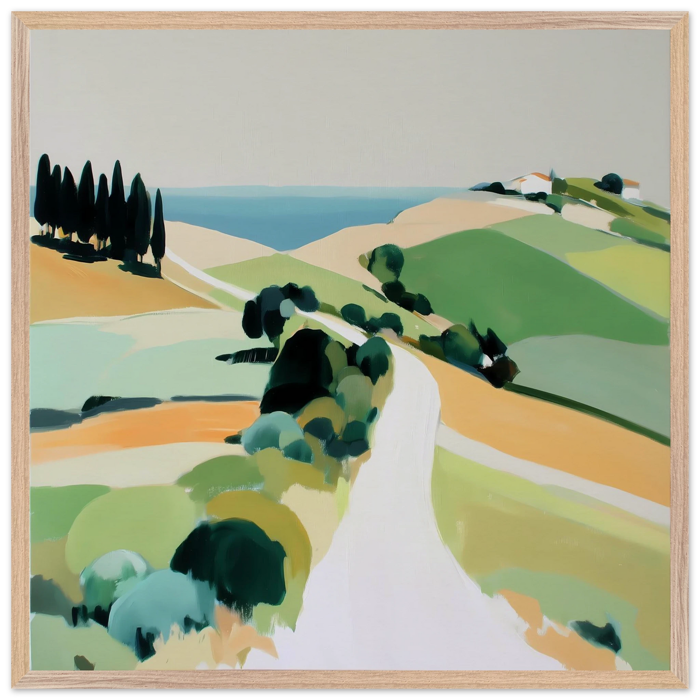 Chemin vers la Mer — tableau encadre bois — vue 10 — art mural STNCL