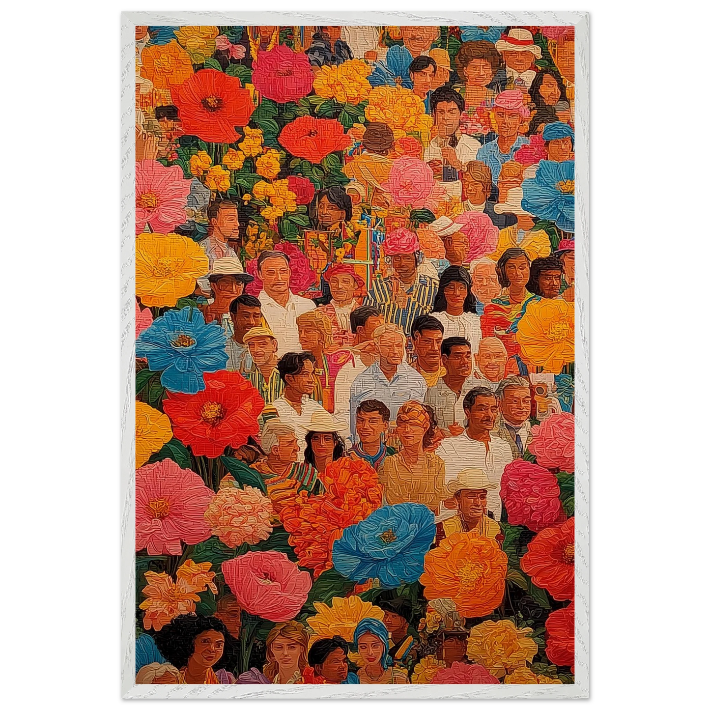 Jardin des Visages — tableau encadré bois — vue 7 — art mural STNCL