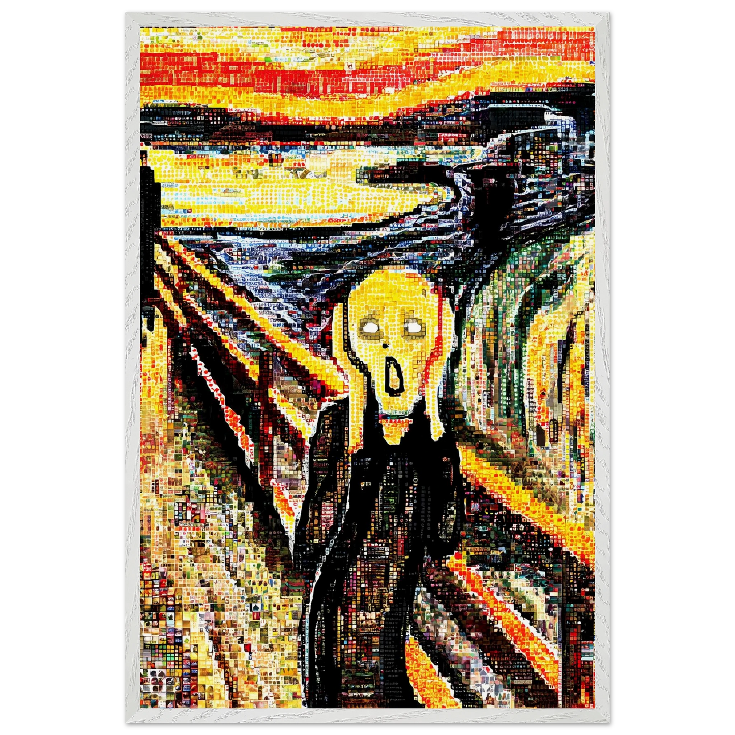 Le Cri en Mosaïque — tableau encadré bois — vue 7 — art mural STNCL