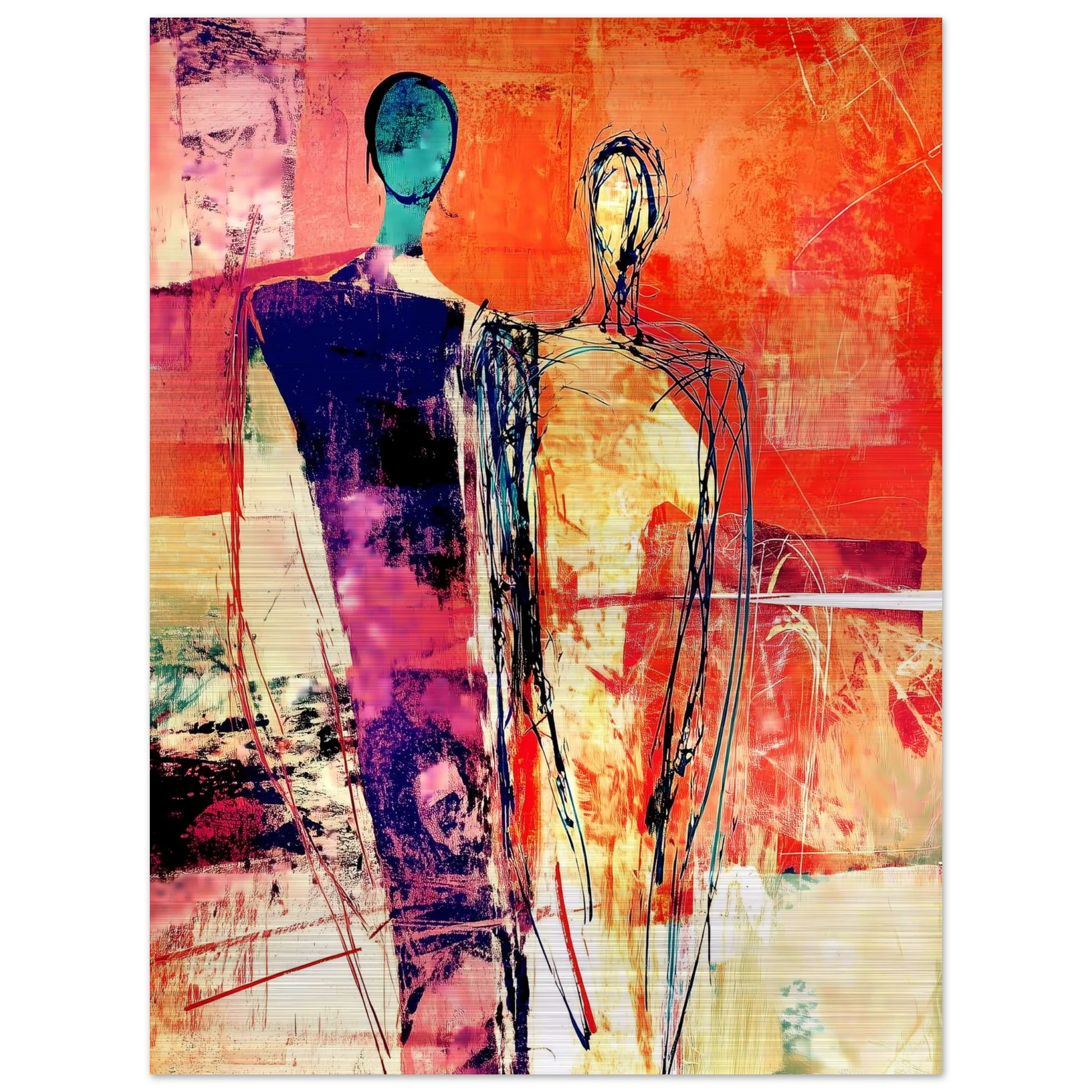 Deux Présences — tableau aluminium — vue 5 — art mural STNCL