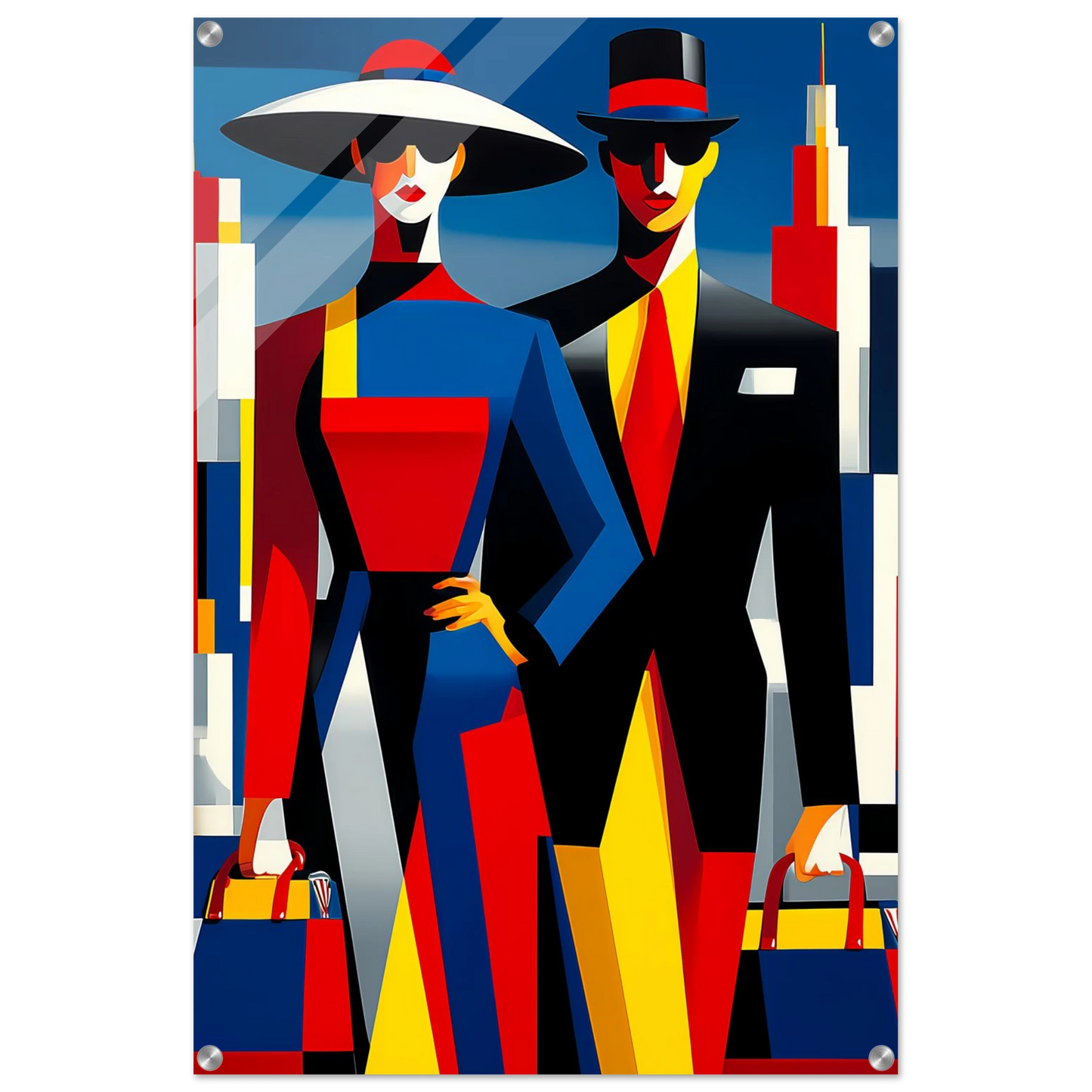 Le Couple en Ville — tableau plexiglas — vue 5 — art mural STNCL