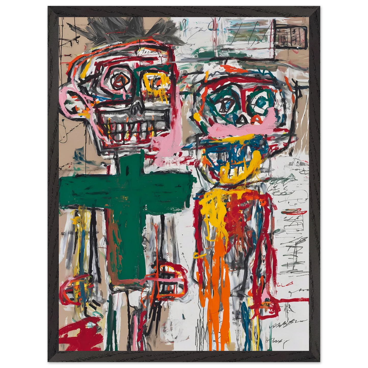 Deux Totems — tableau encadre bois — vue 15 — art mural STNCL