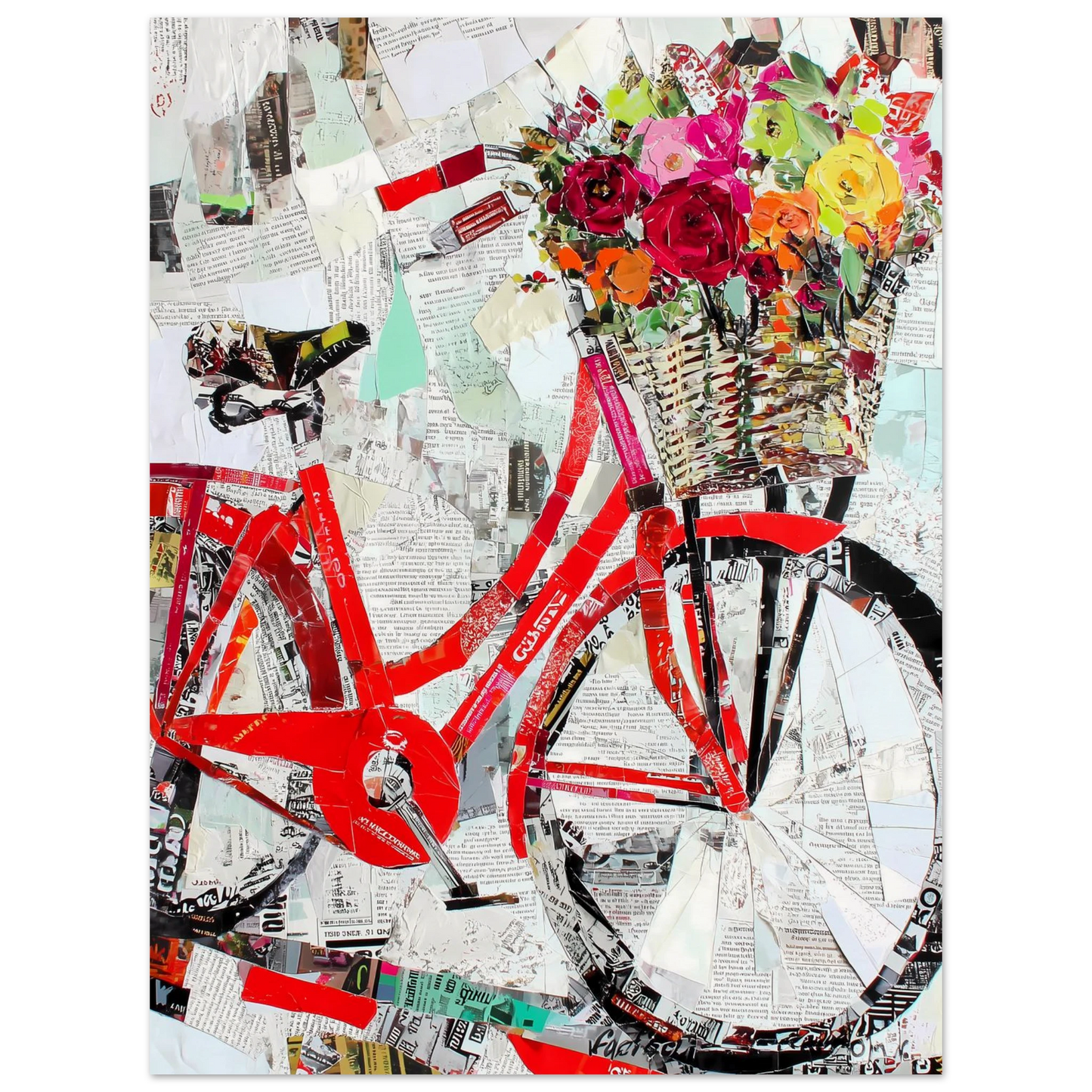 Le Vélo Fleuri — affiche d'art — vue 3 — art mural STNCL