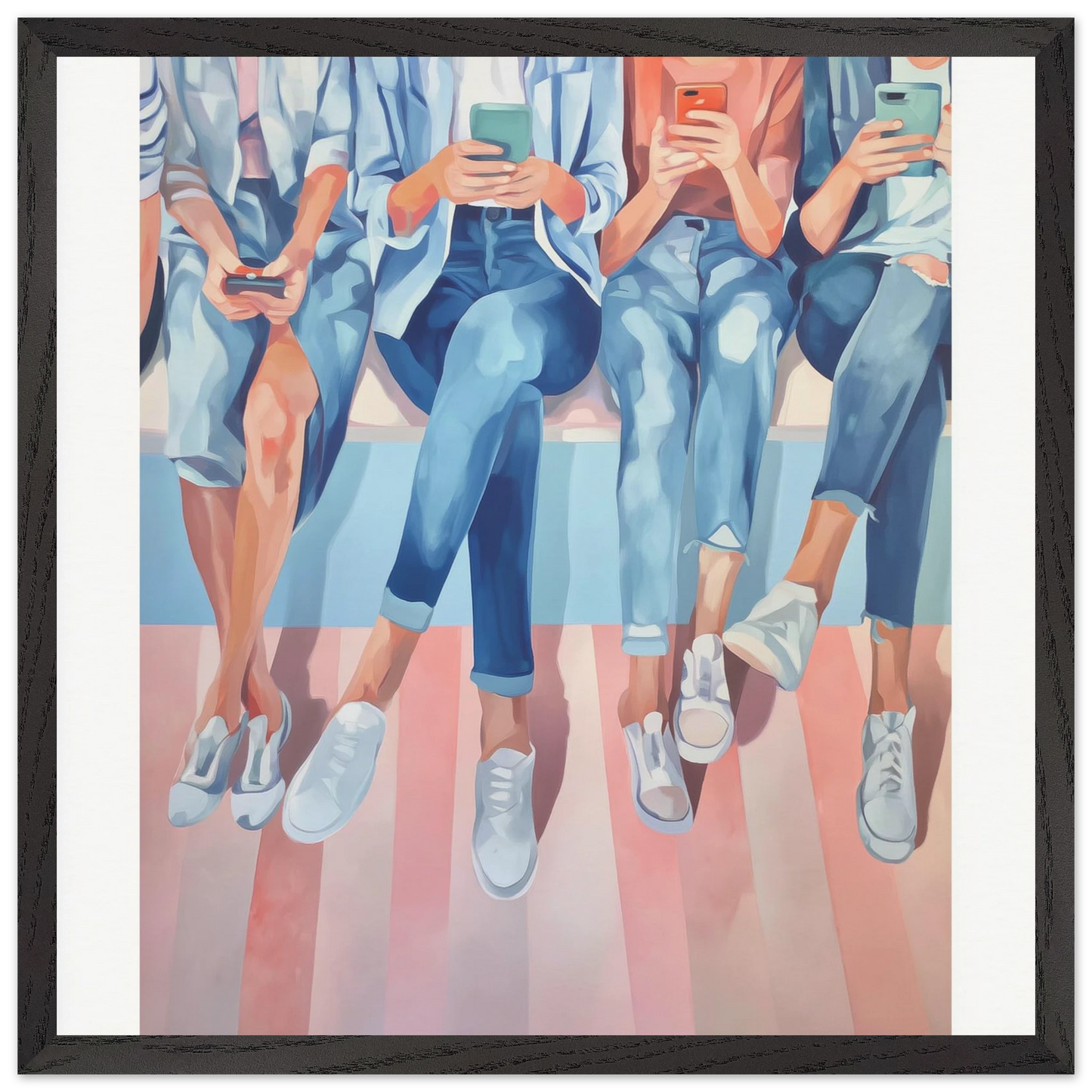 Génération Connectée — tableau encadré bois — vue 8 — art mural STNCL
