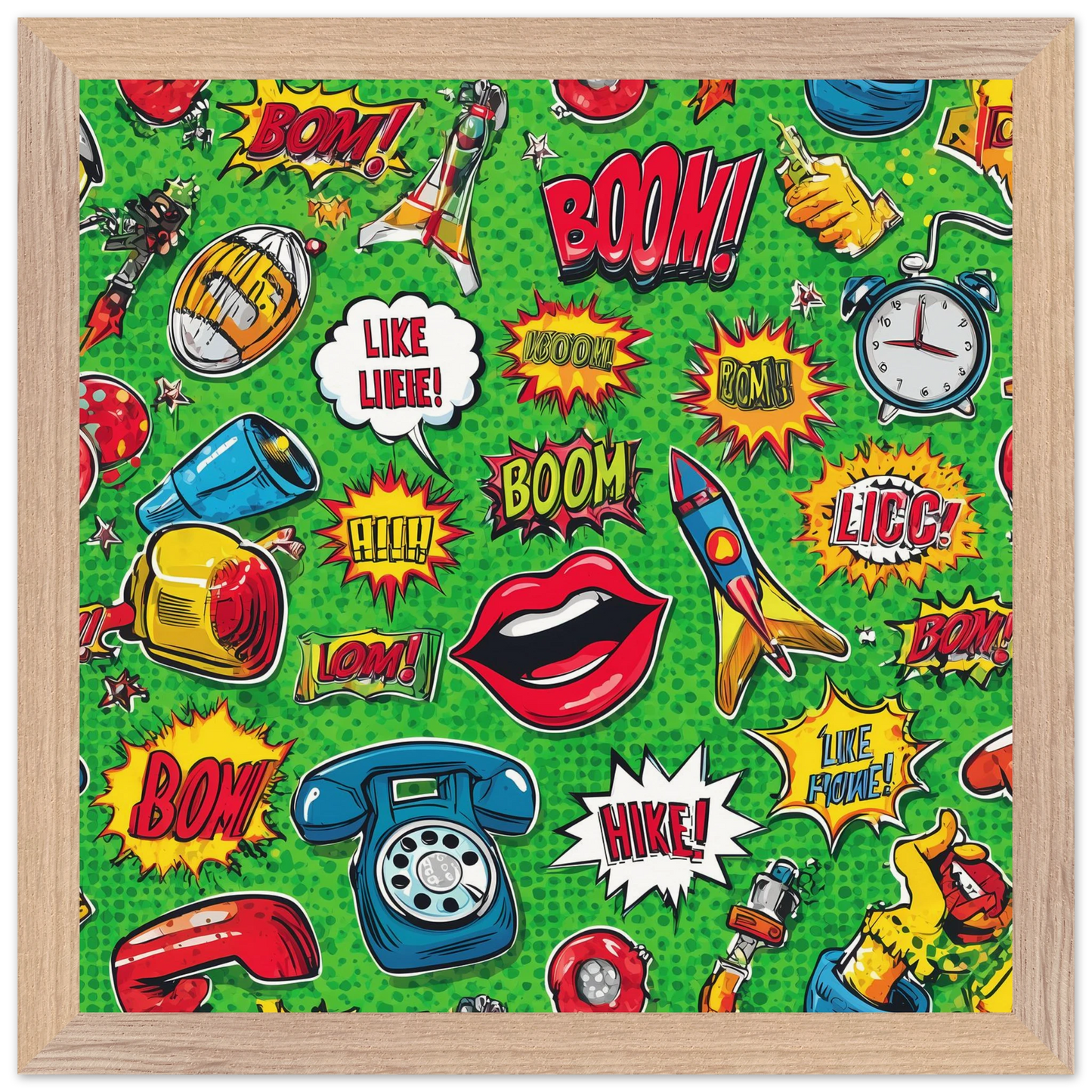 Explosion Pop — tableau encadre bois — vue 7 — art mural STNCL