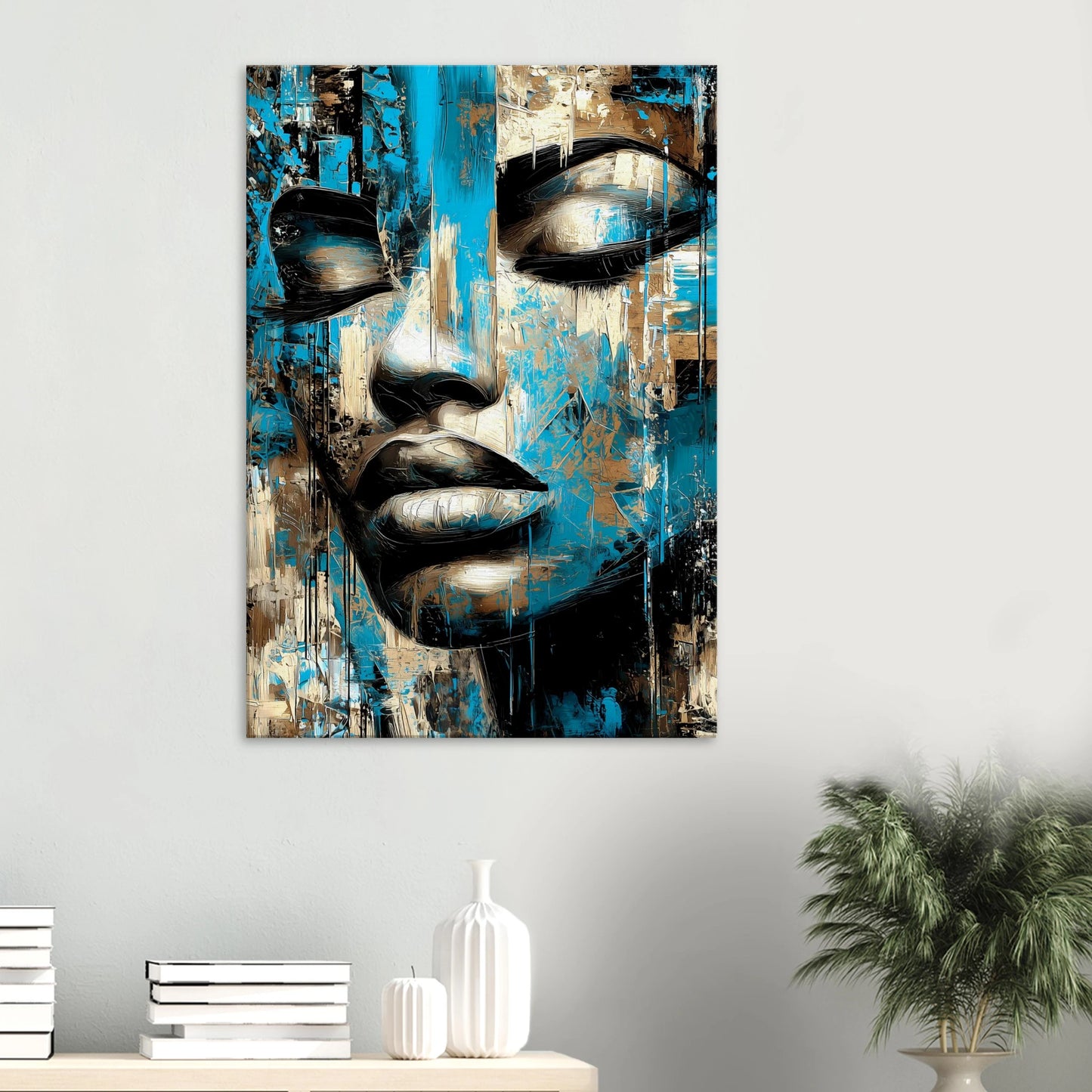 Bleu et Or — tableau sur toile — vue 6 — art mural STNCL