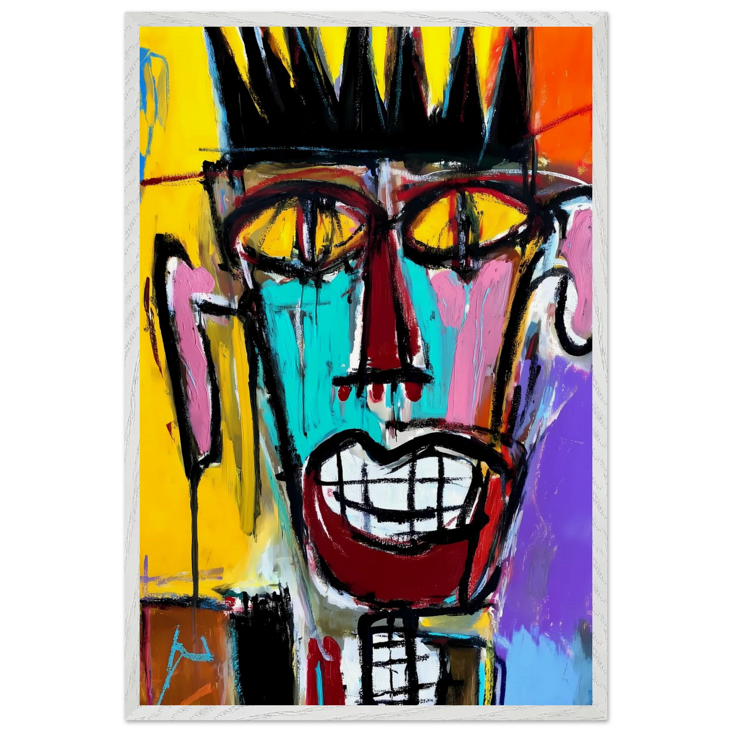 Sourire Carnassier — tableau encadré bois — vue 7 — art mural STNCL