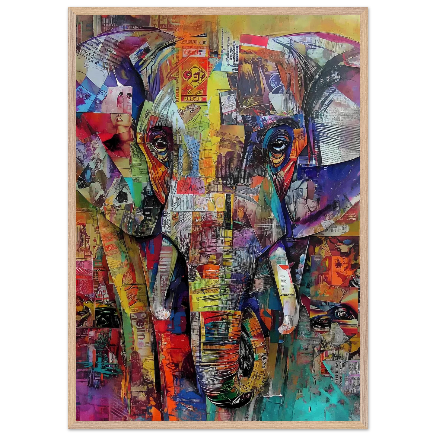 Éléphant de Papier — tableau encadré bois — vue 6 — art mural STNCL