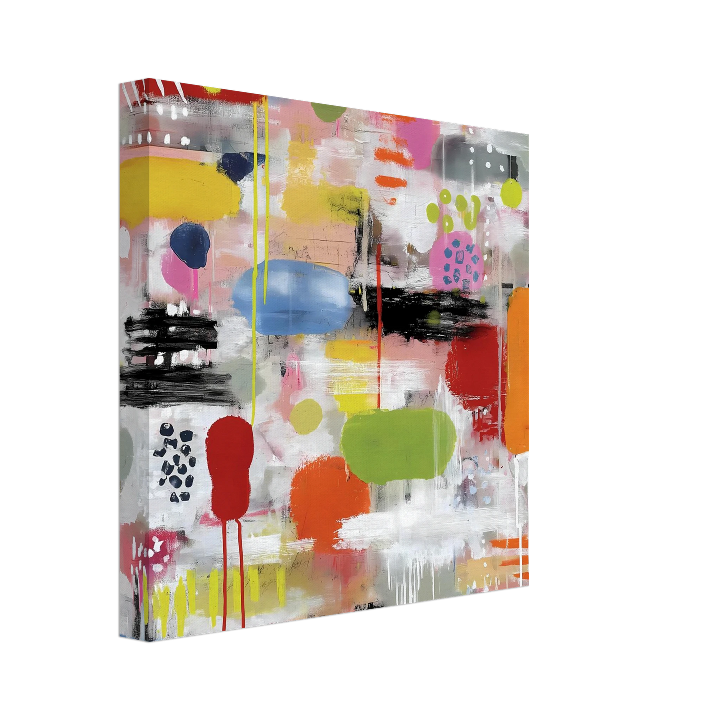 Confettis Suspendus — tableau sur toile — vue 2 — art mural STNCL