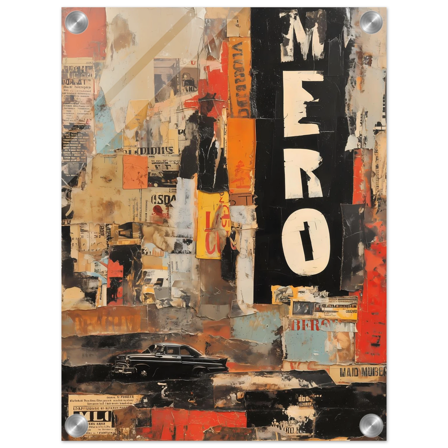 Affiches Lacérées — tableau plexiglas — vue 3 — art mural STNCL